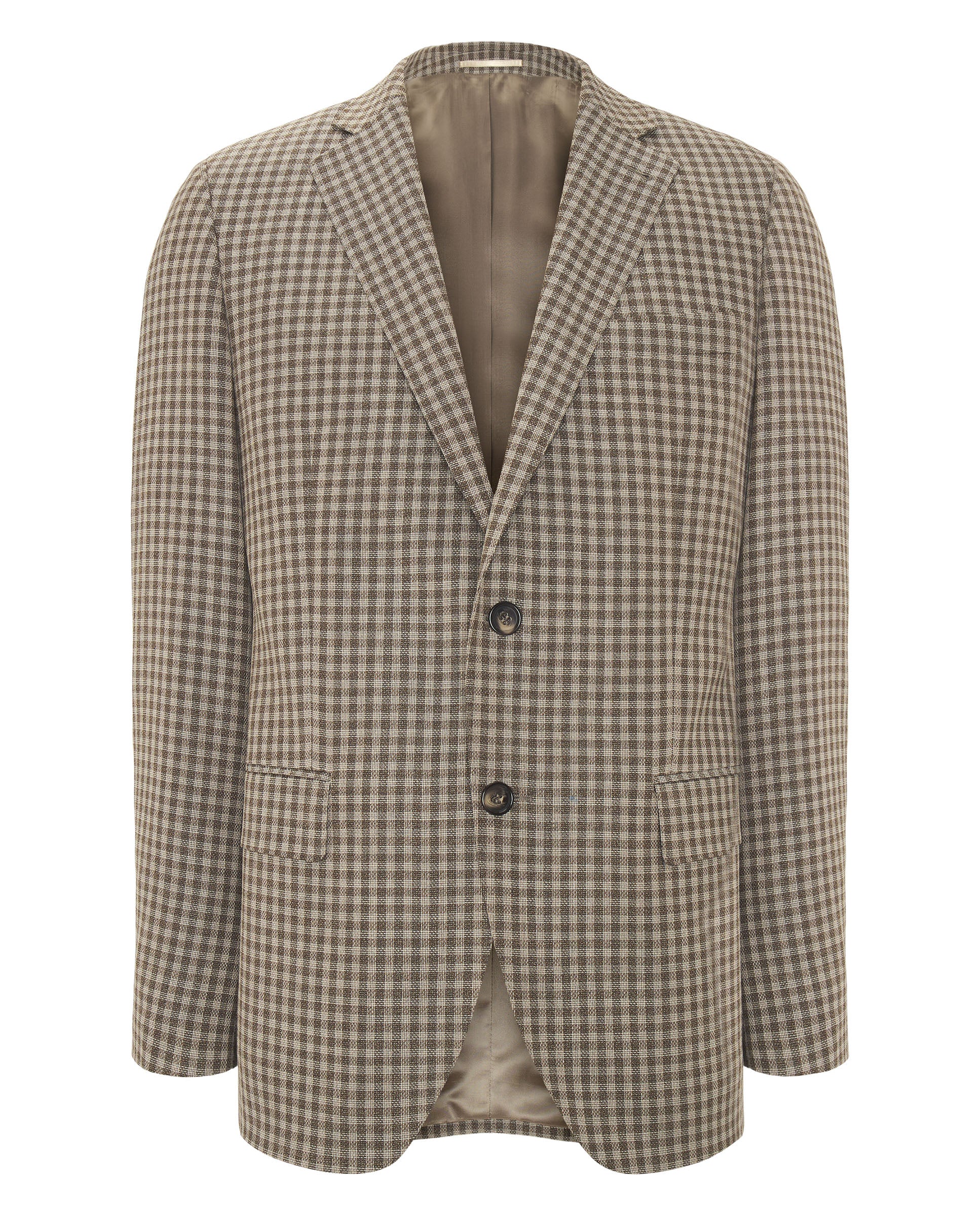 Chaqueta cuadros beige