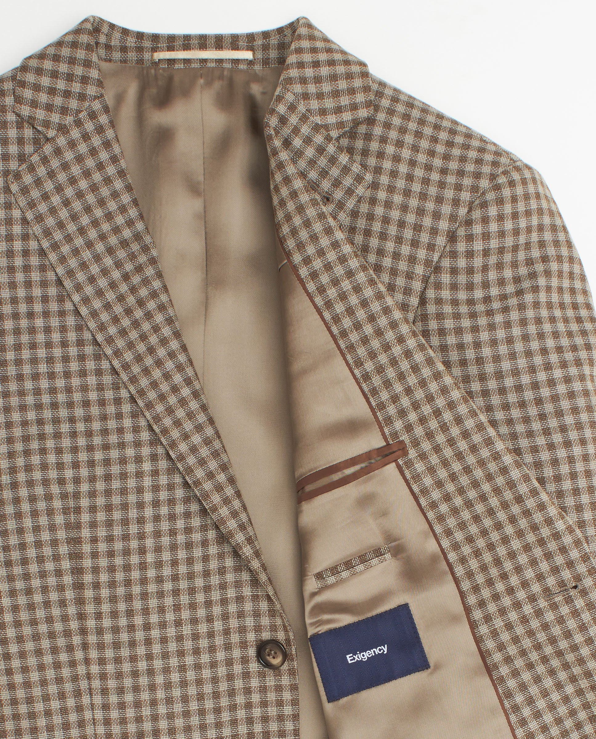 Chaqueta cuadros beige