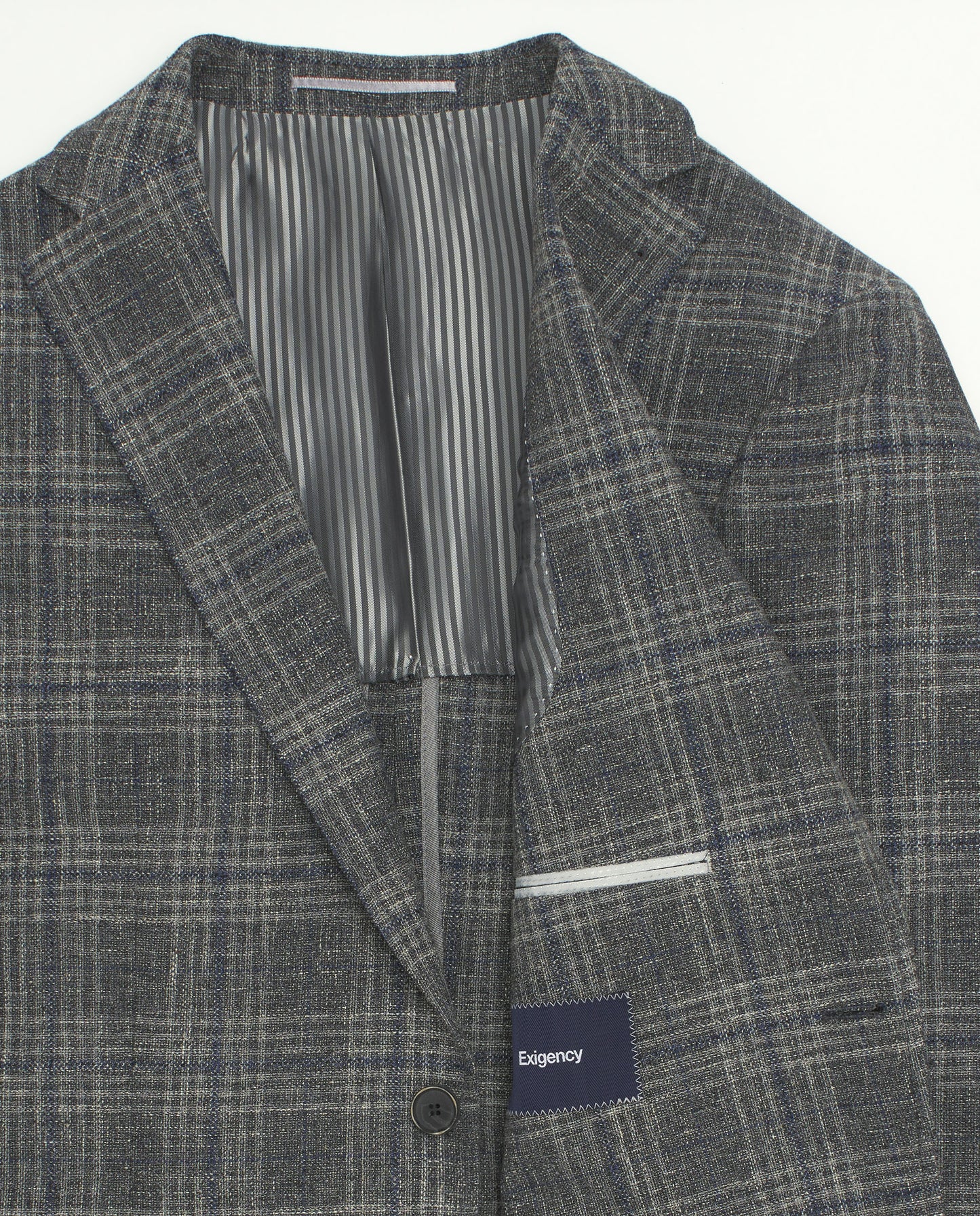 Chaqueta cuadros gris y azul