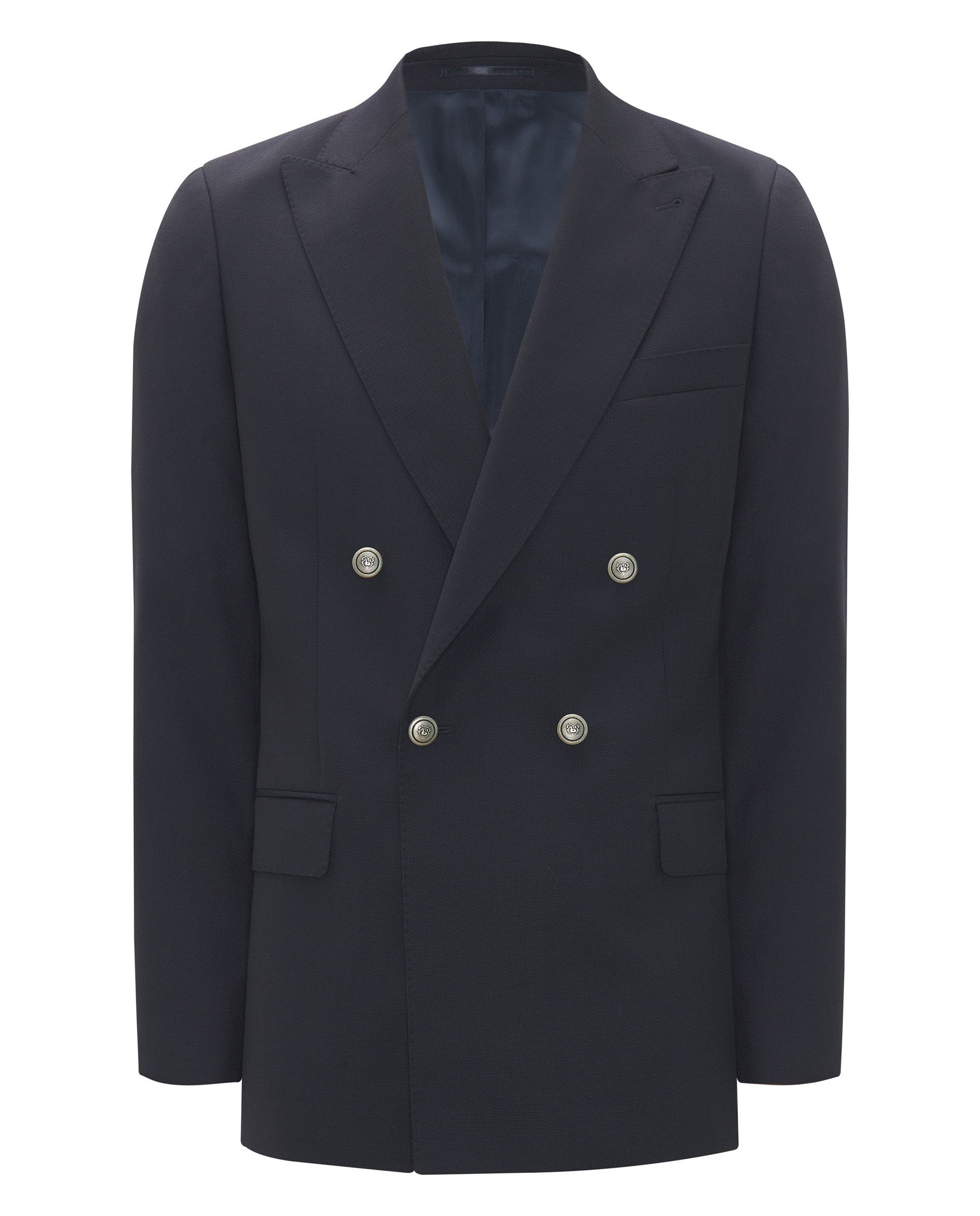 Blazer cruzada microestructura marino