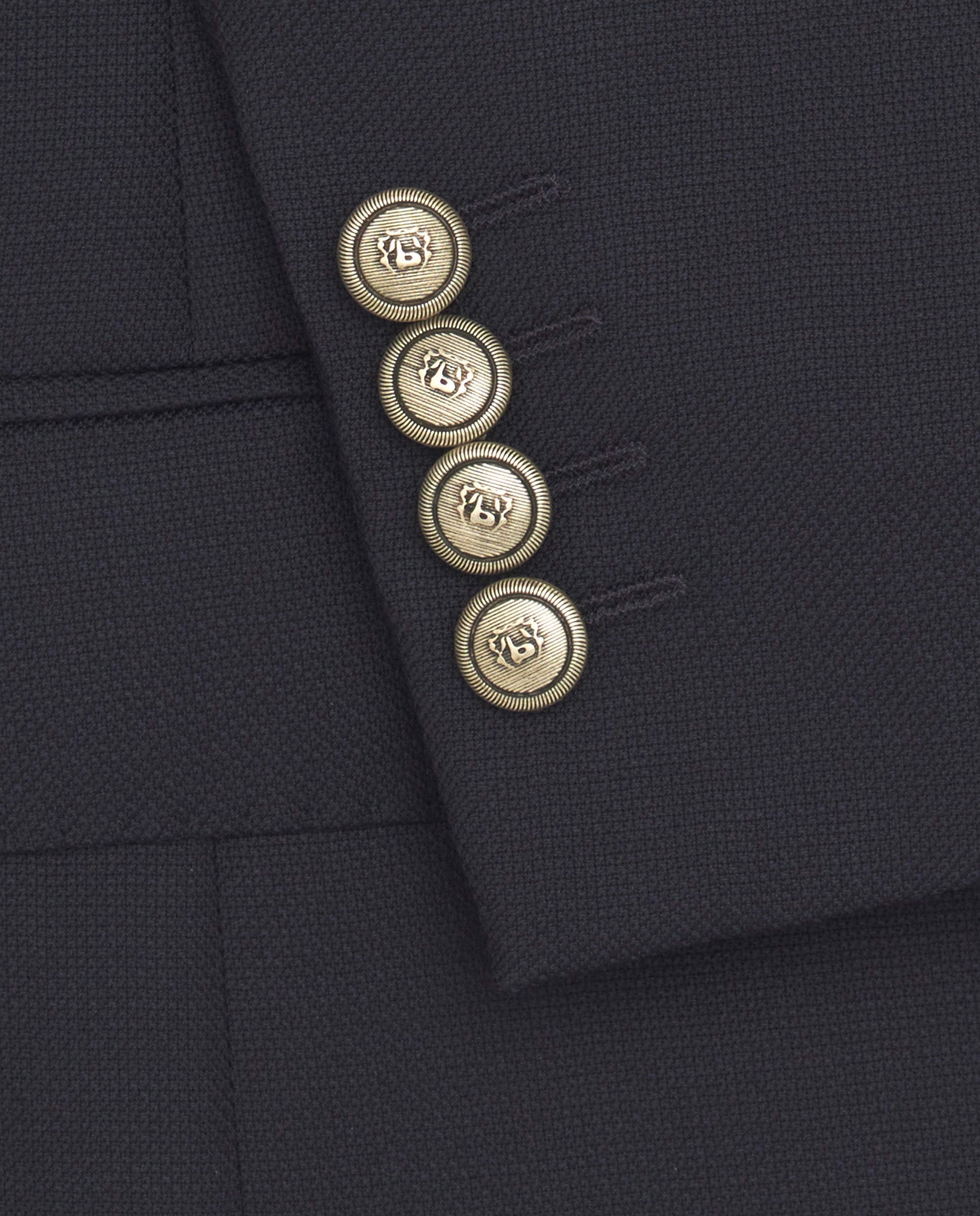 Blazer cruzada microestructura marino