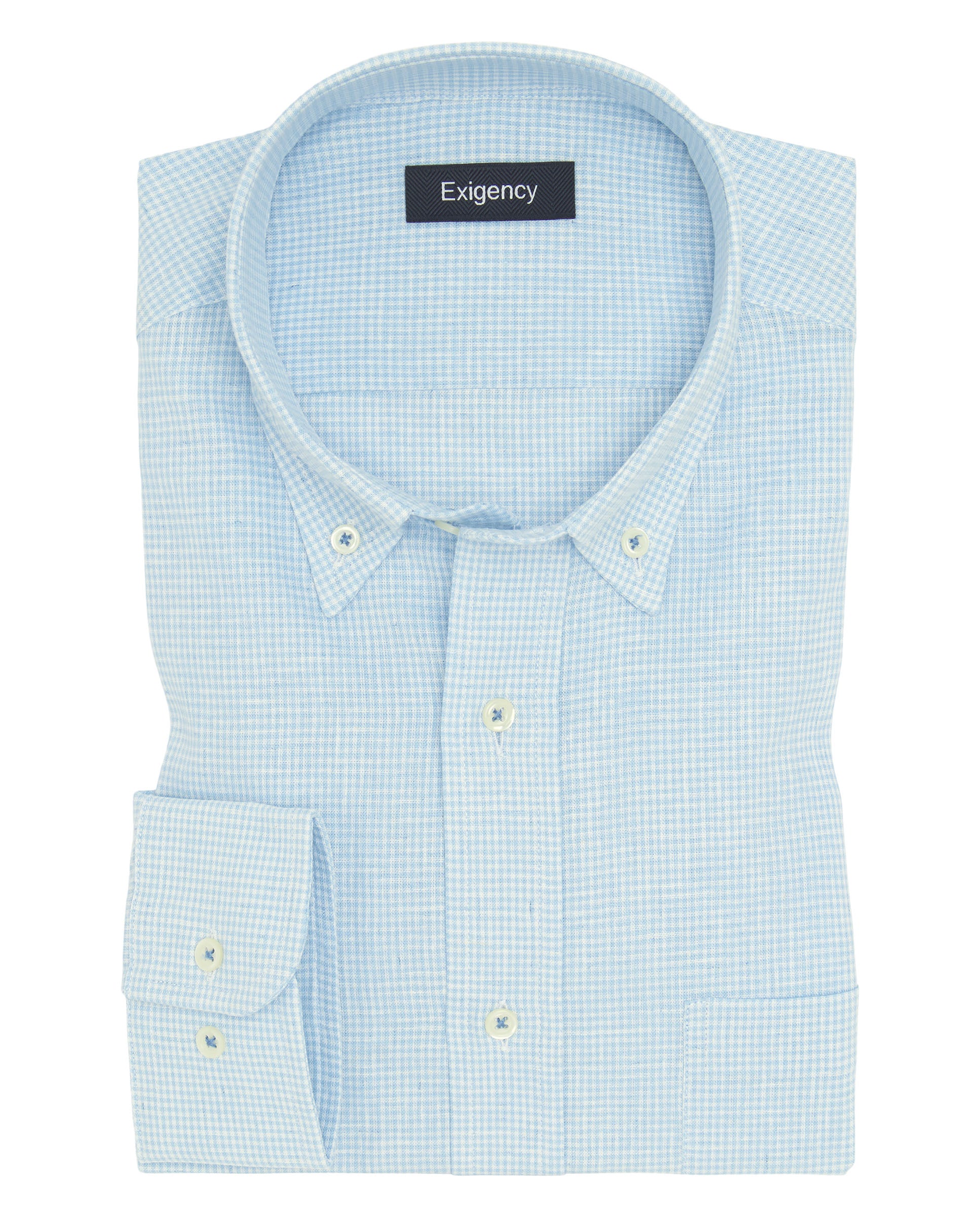 Camisa sport microestampada celeste