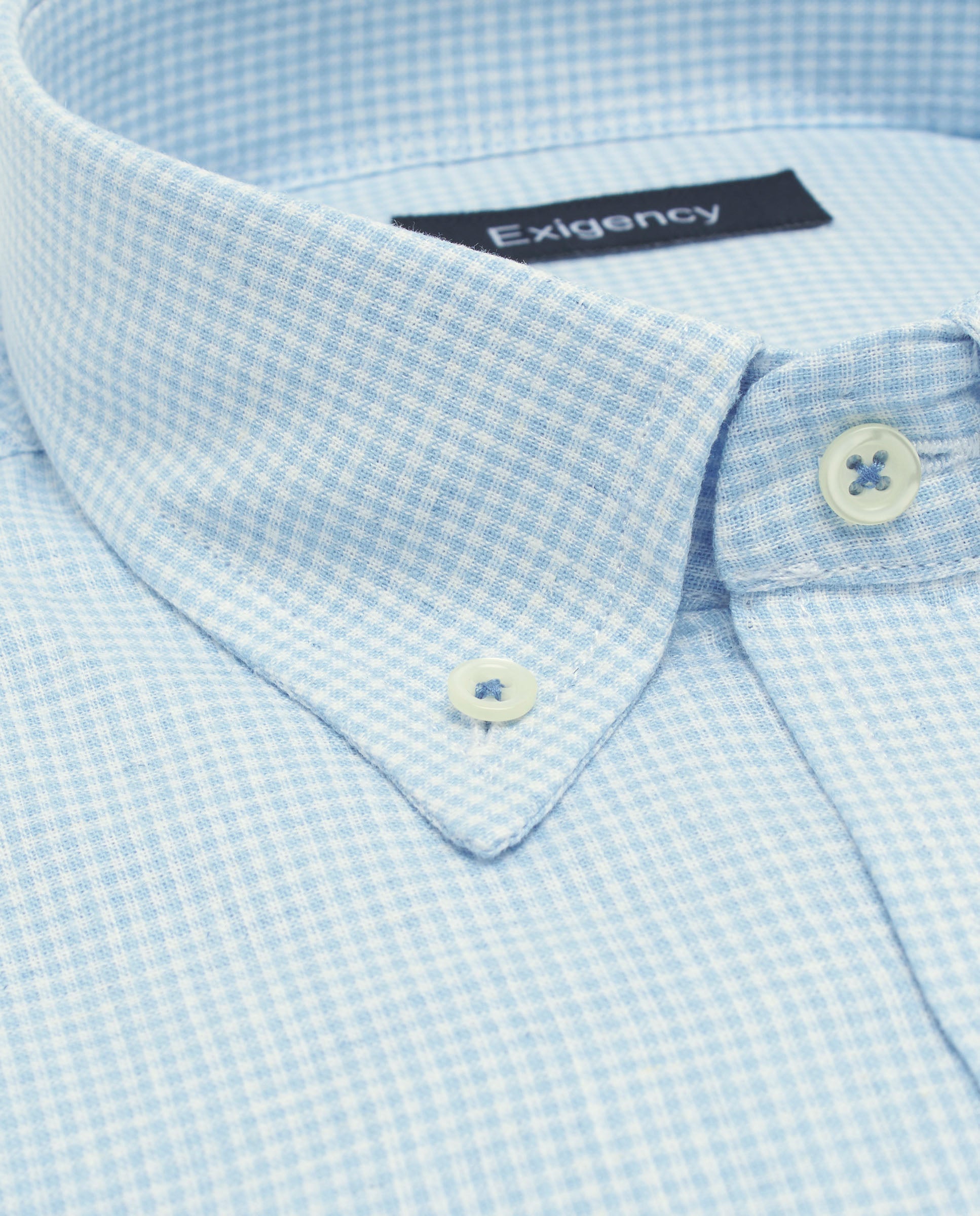 Camisa sport microestampada celeste