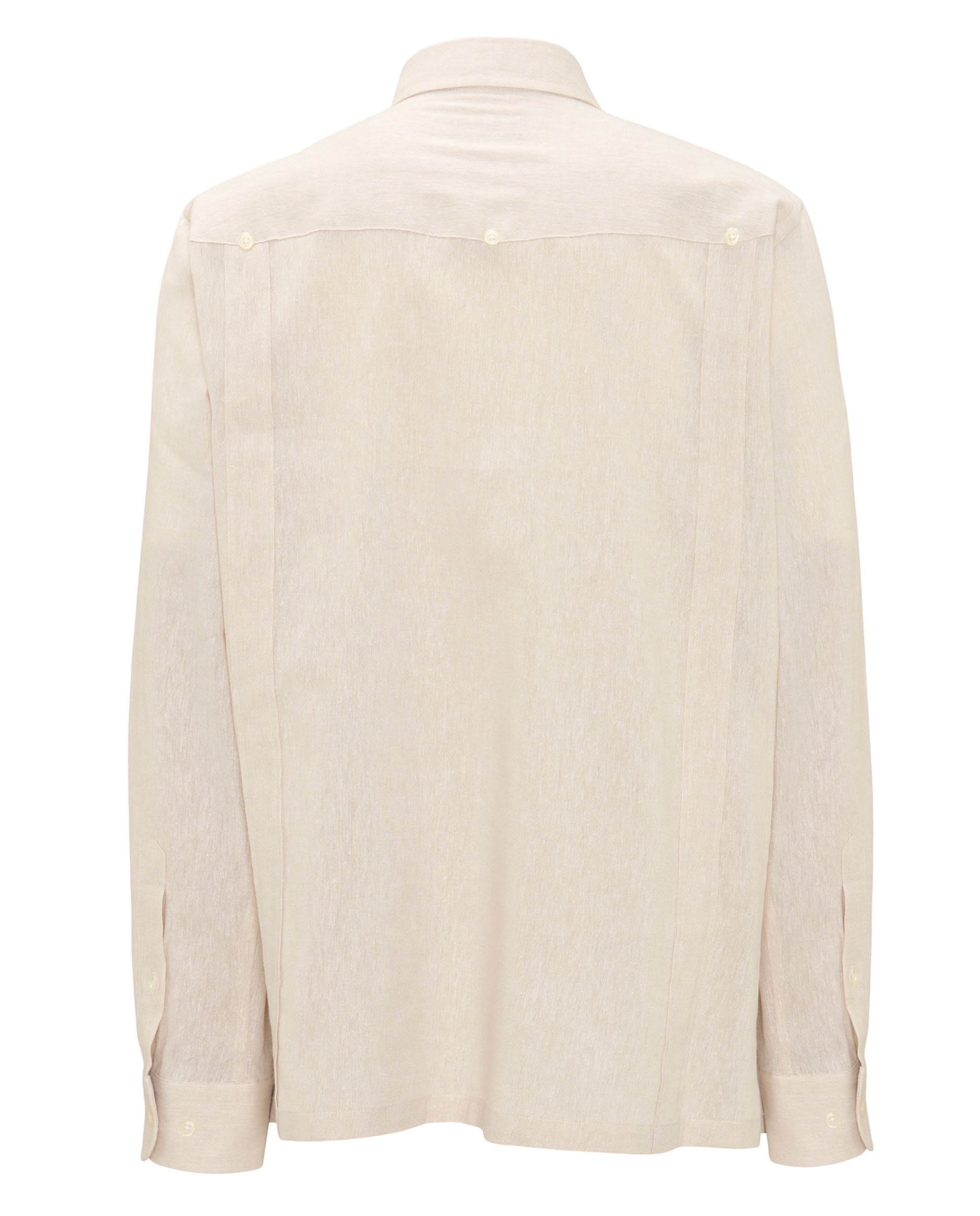Guayabera manga larga beige
