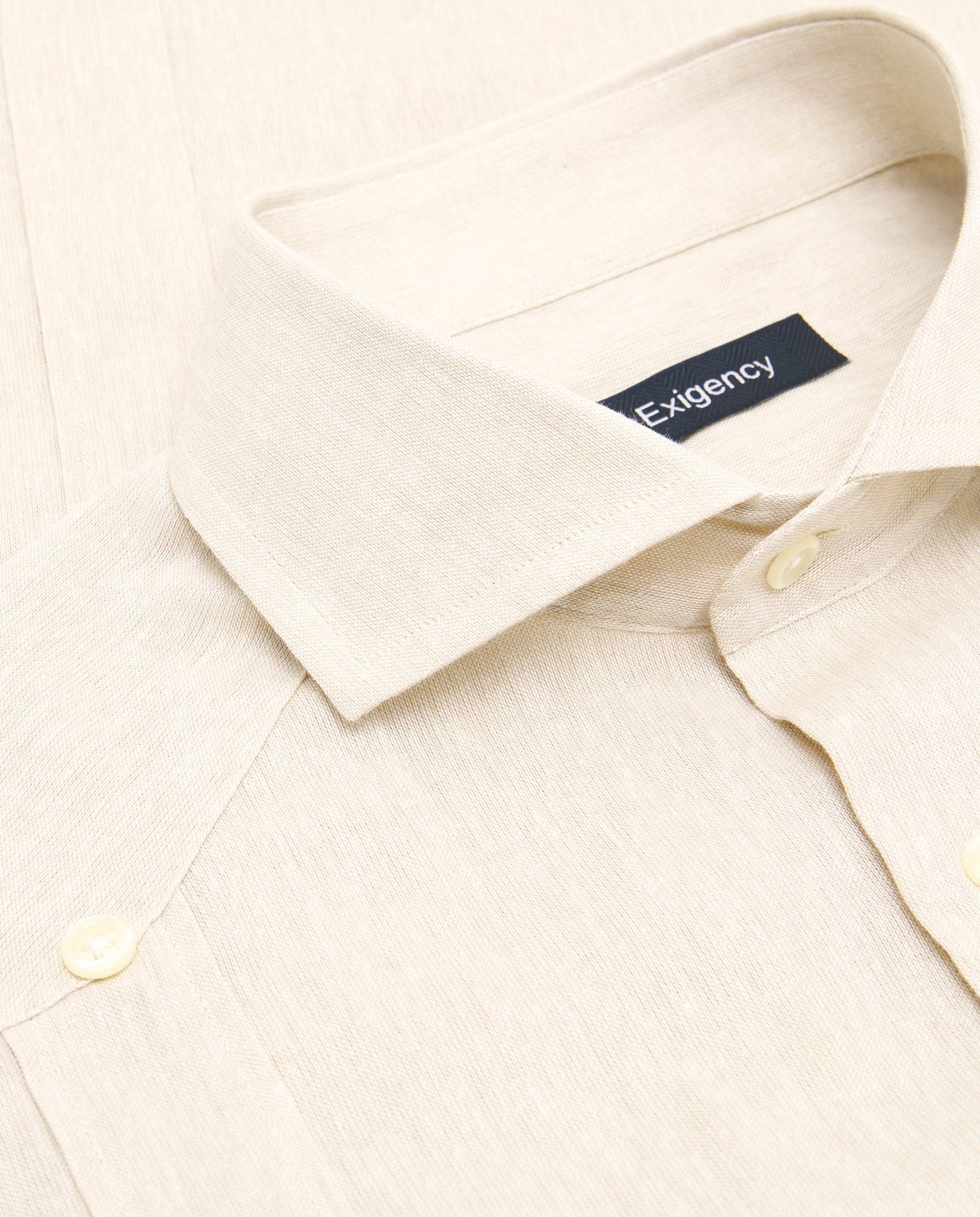 Guayabera manga larga beige