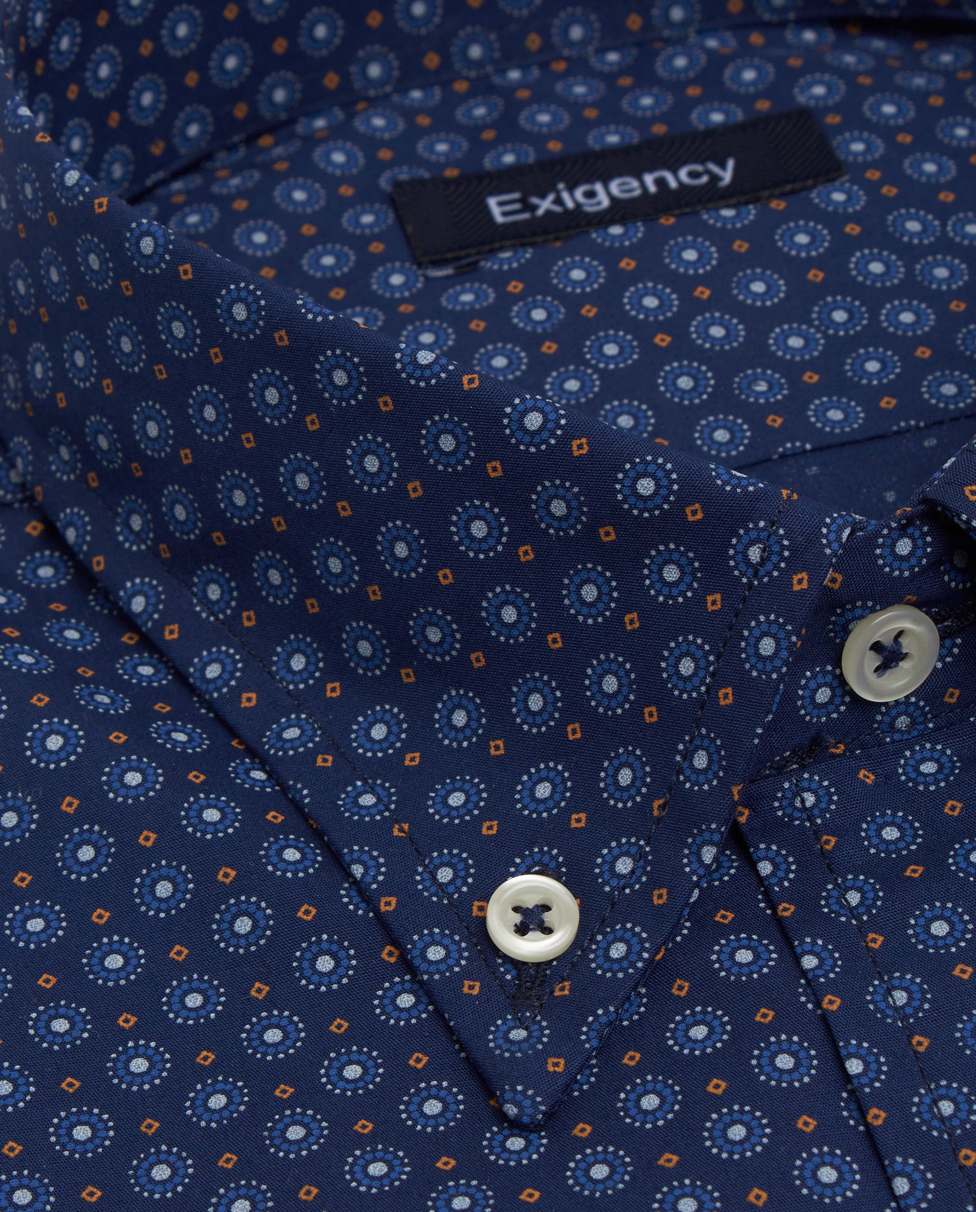 Camisa sport estampada azul marino