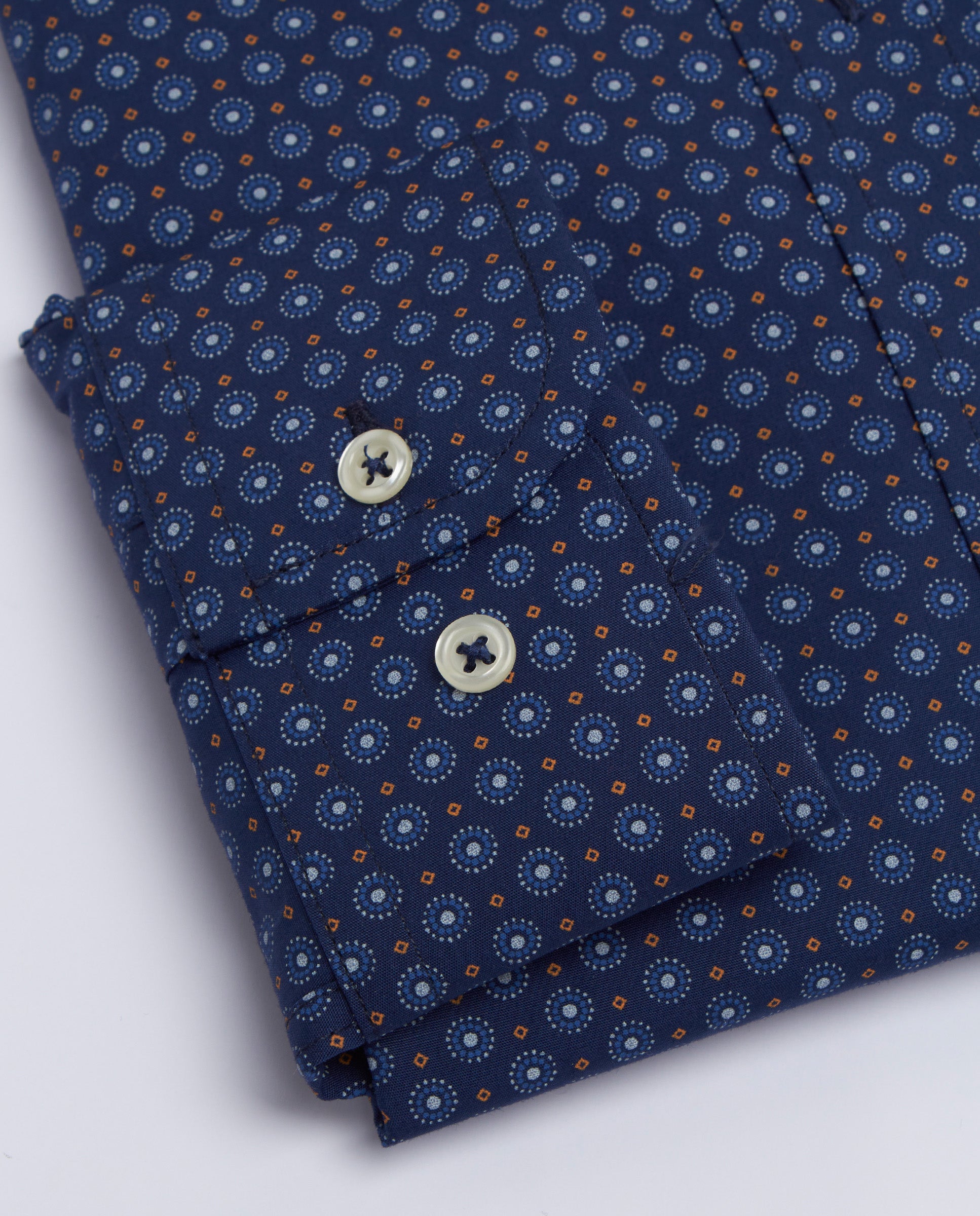 Camisa sport estampada azul marino