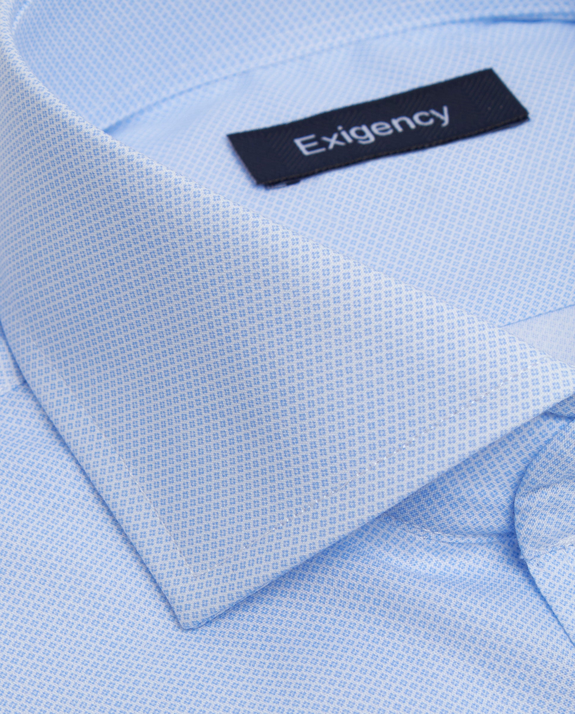 Camisa vestir micro estampado celeste