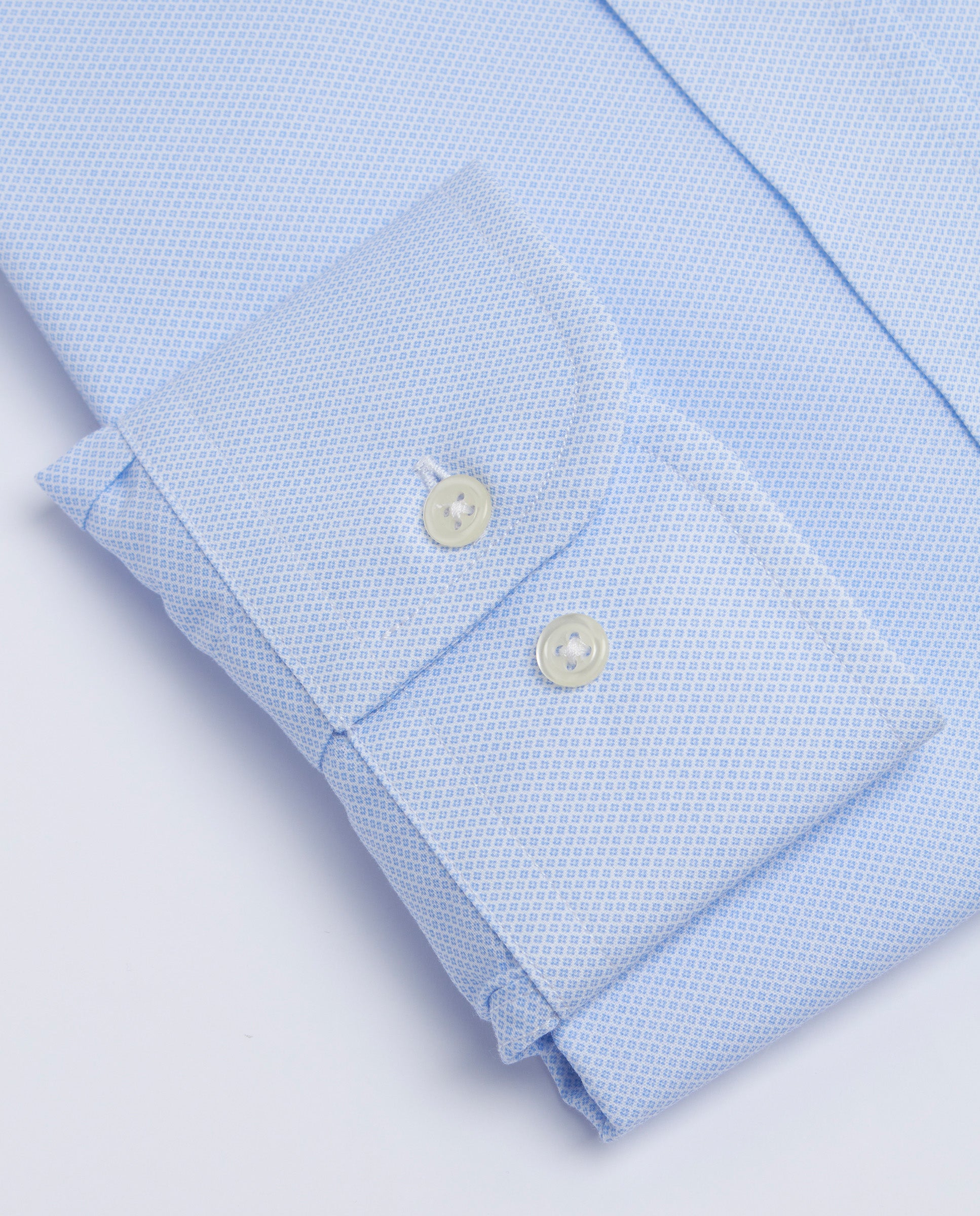 Camisa vestir micro estampado celeste