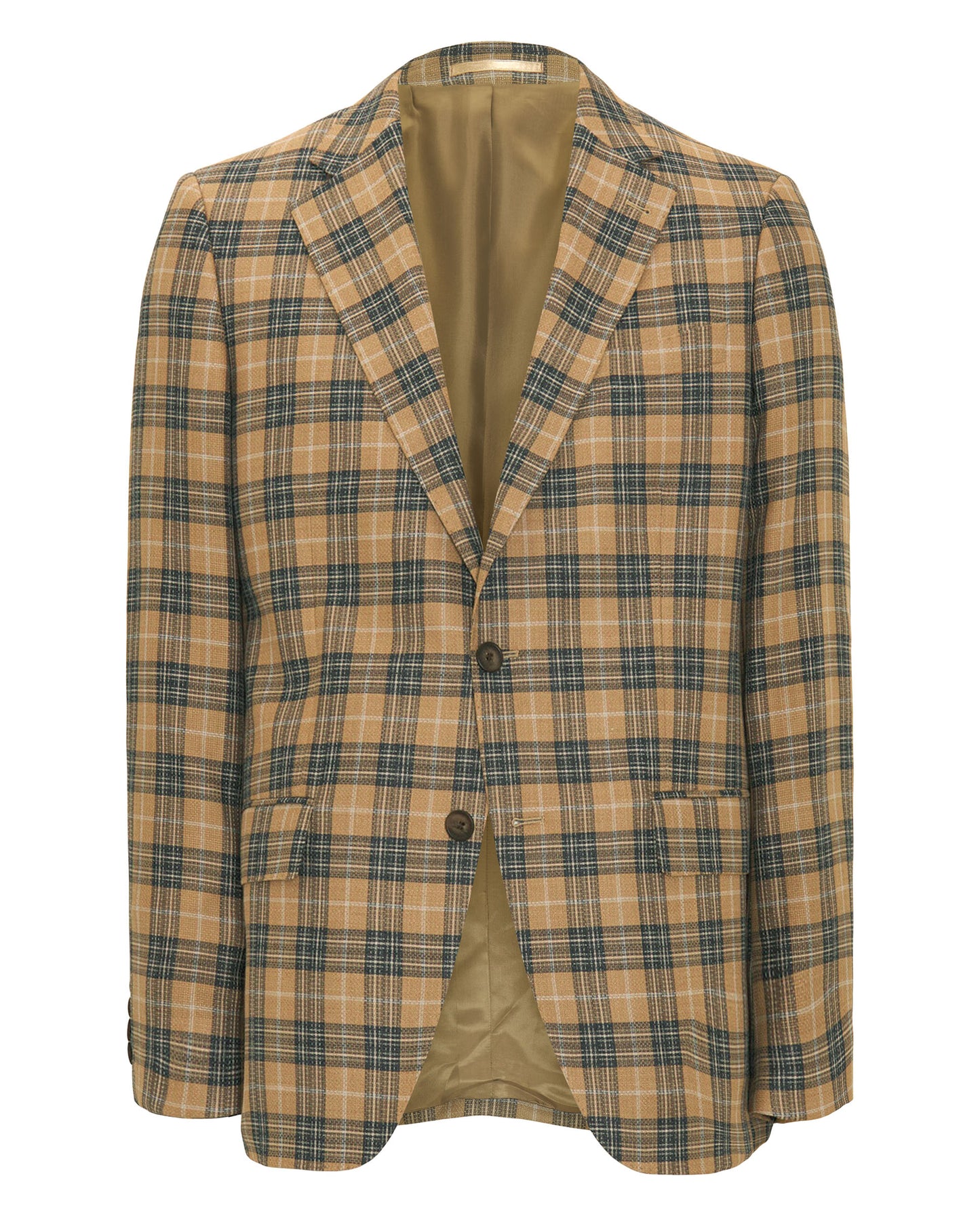 Chaqueta cuadros mostaza