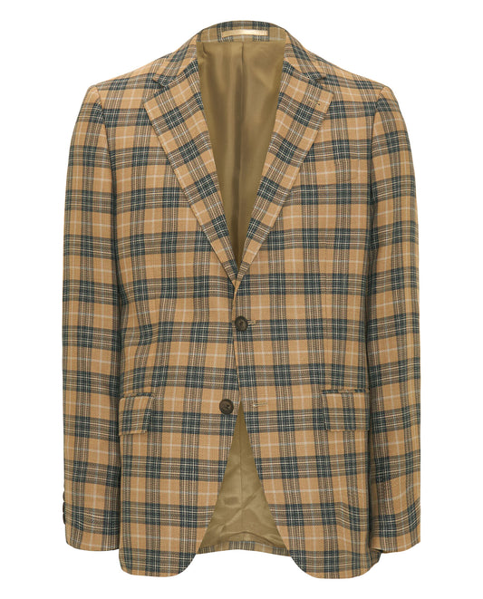 Chaqueta cuadros mostaza