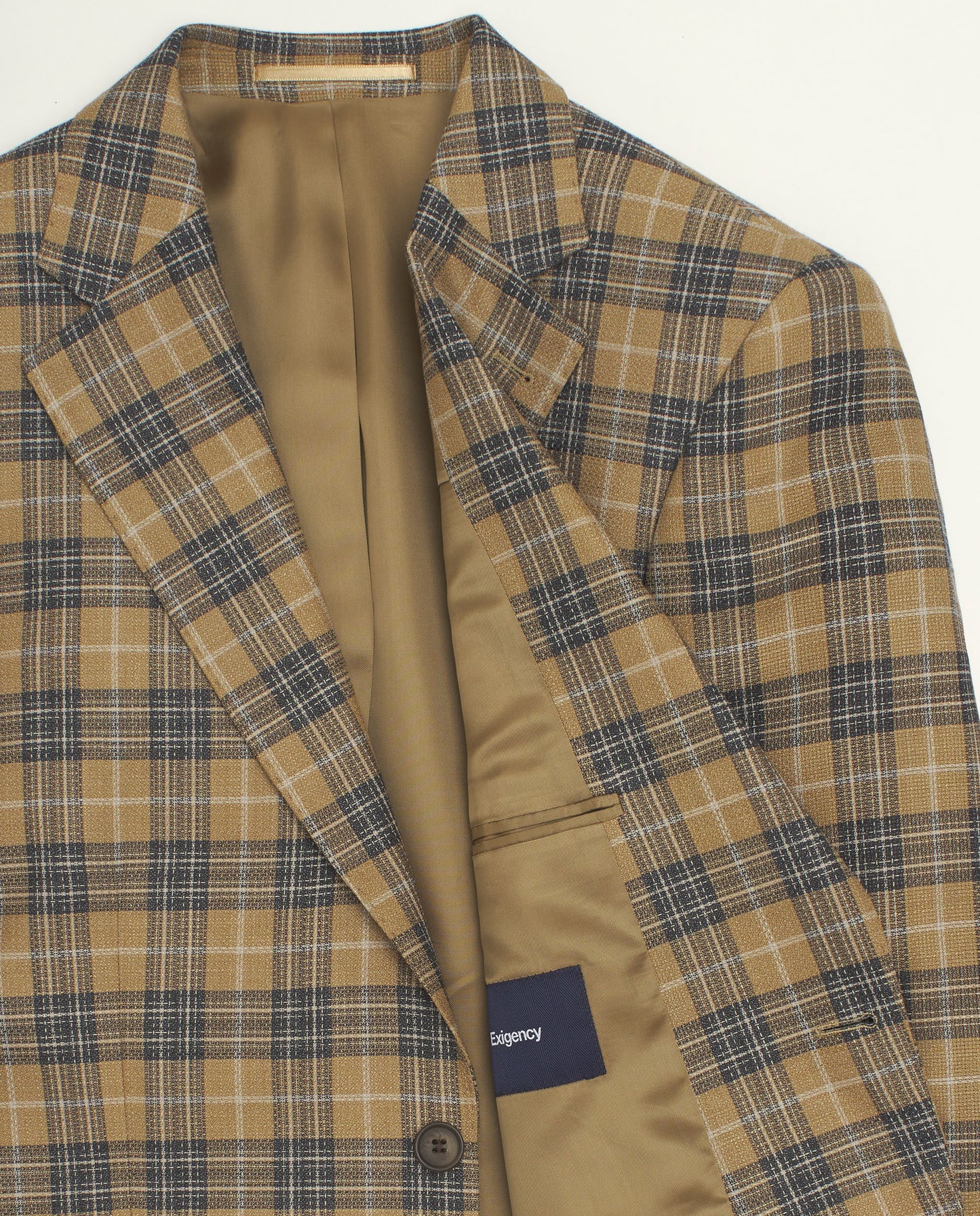 Chaqueta cuadros mostaza