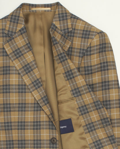 Chaqueta cuadros mostaza