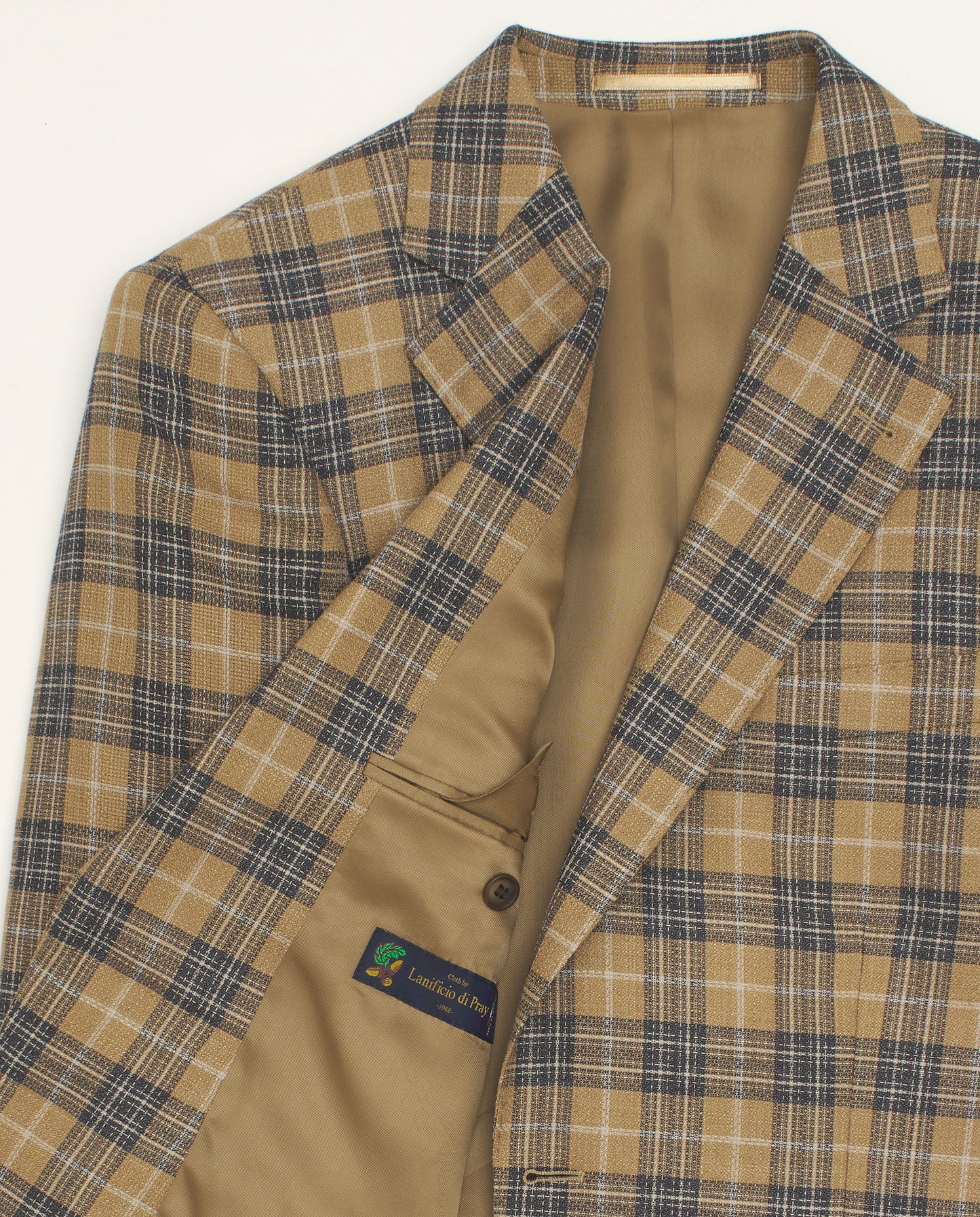 Chaqueta cuadros mostaza