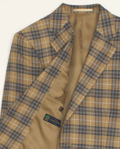Chaqueta cuadros mostaza