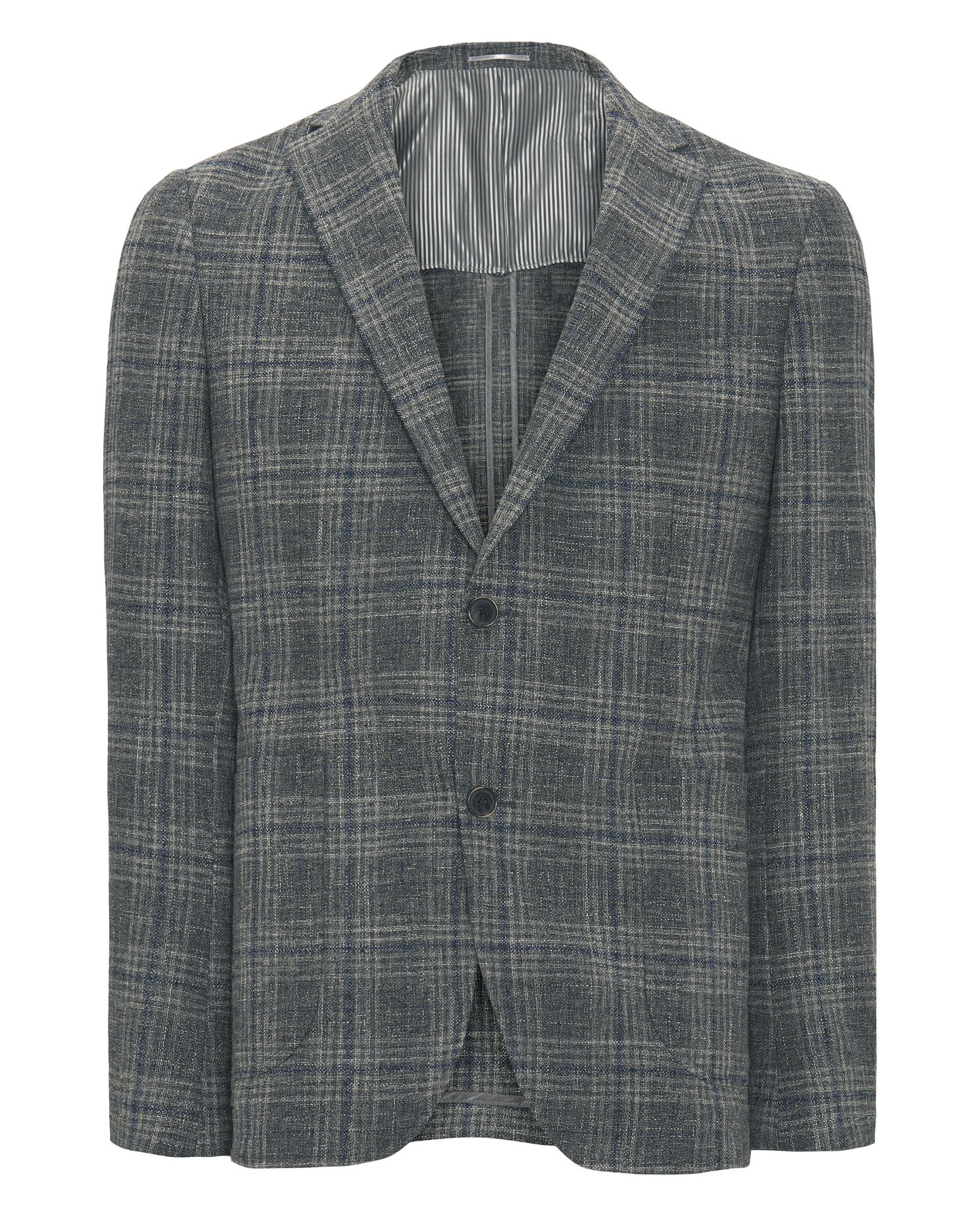 Chaqueta cuadros gris y azul