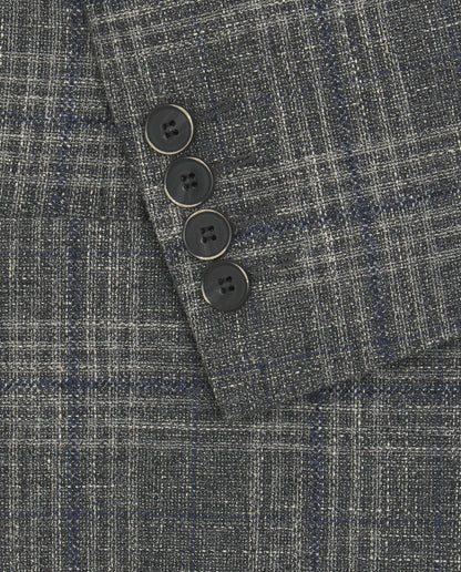 Chaqueta cuadros gris y azul
