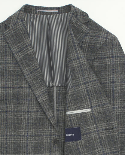 Chaqueta cuadros gris y azul