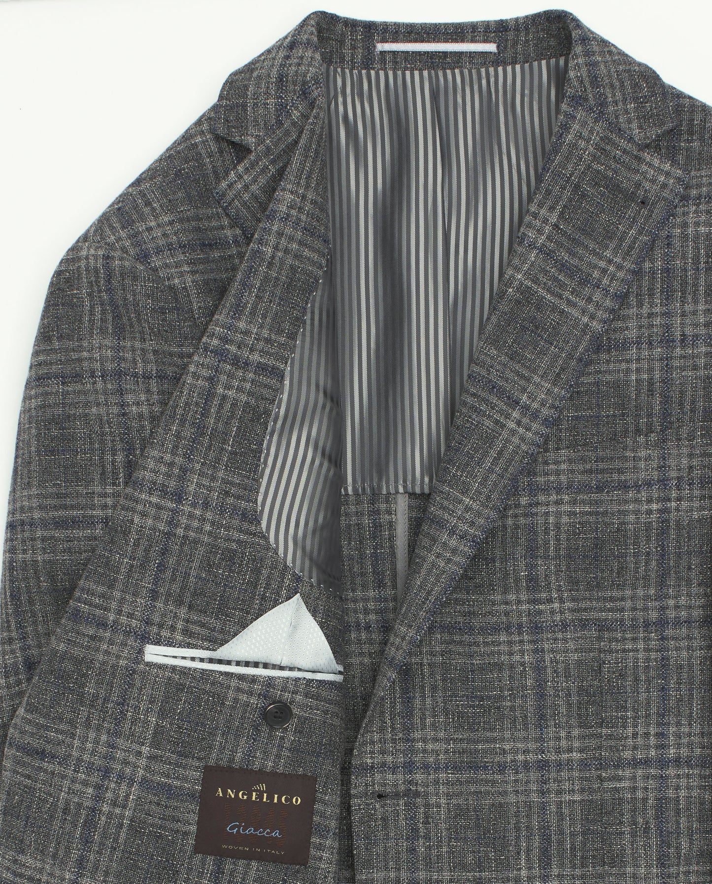 Chaqueta cuadros gris y azul