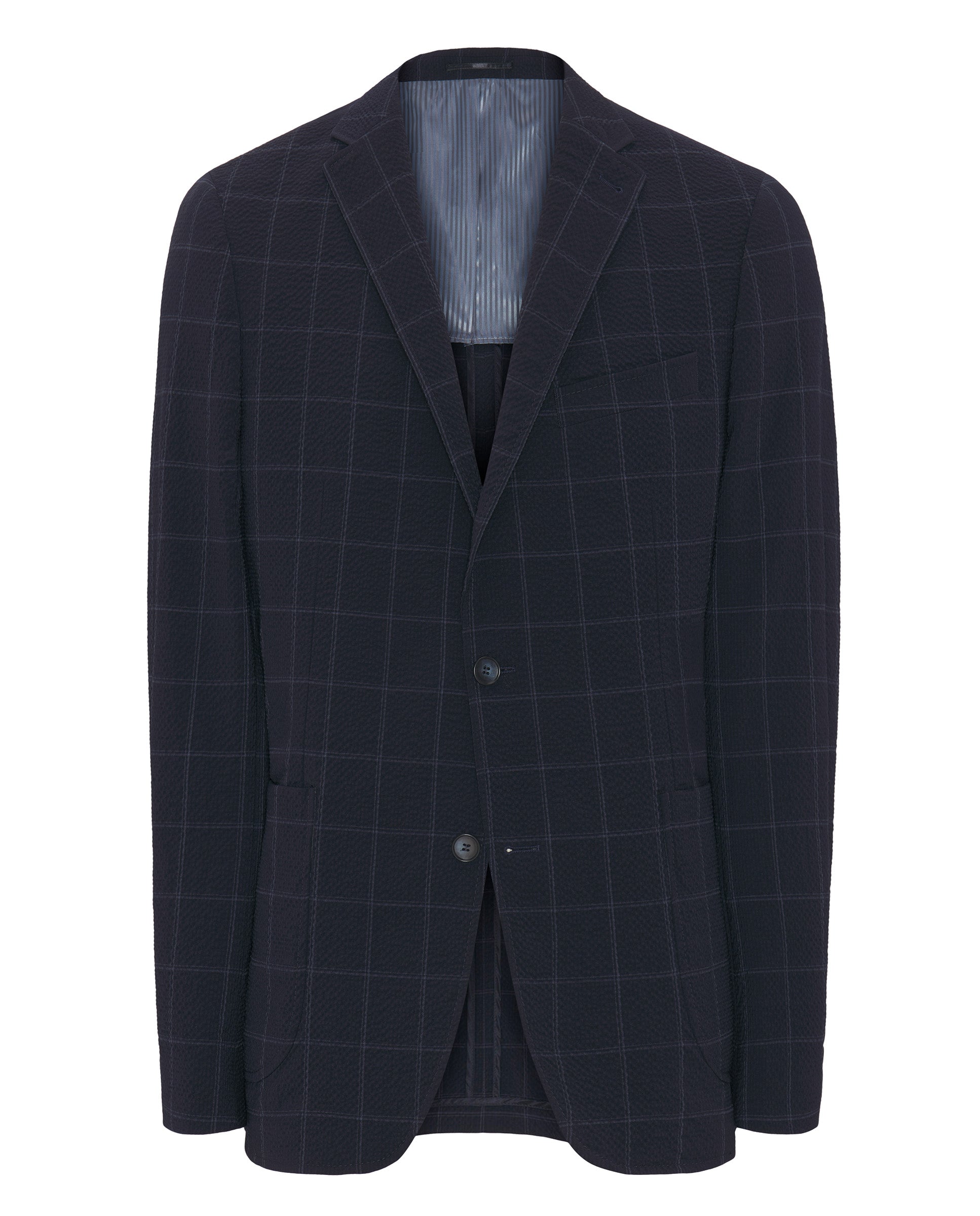 Chaqueta seersucker cuadro marino
