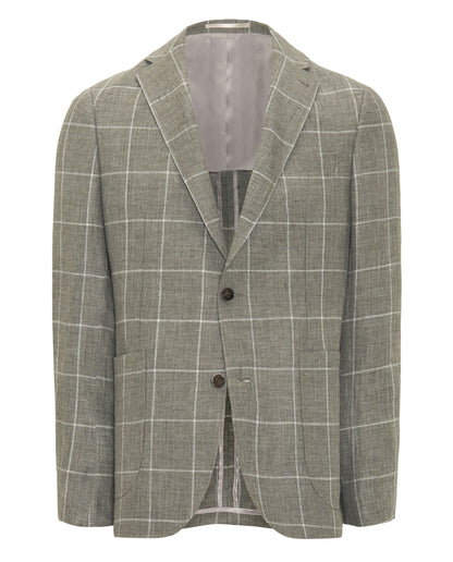Chaqueta cuadros ventana gris
