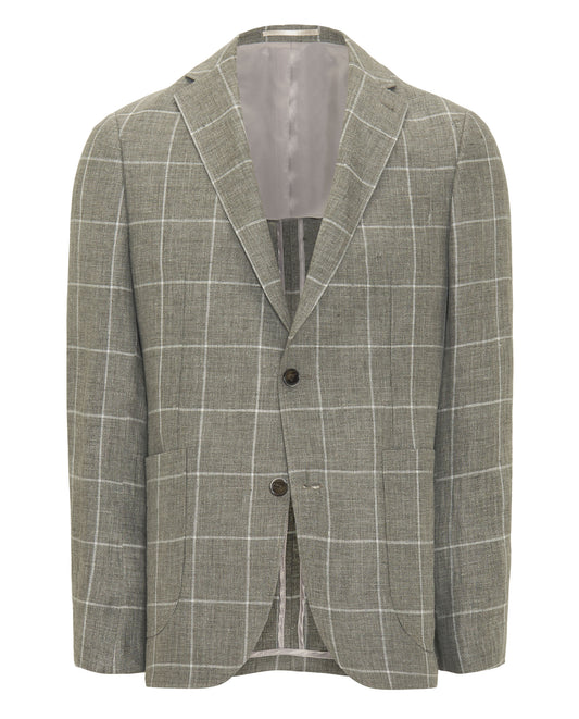Chaqueta cuadros ventana gris