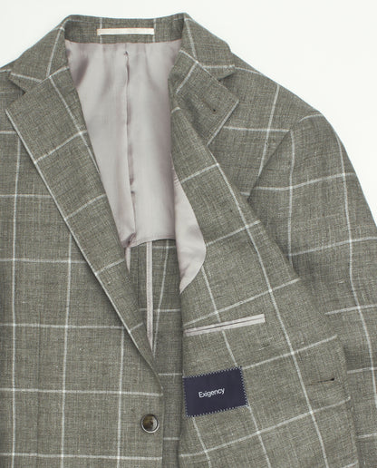 Chaqueta cuadros ventana gris
