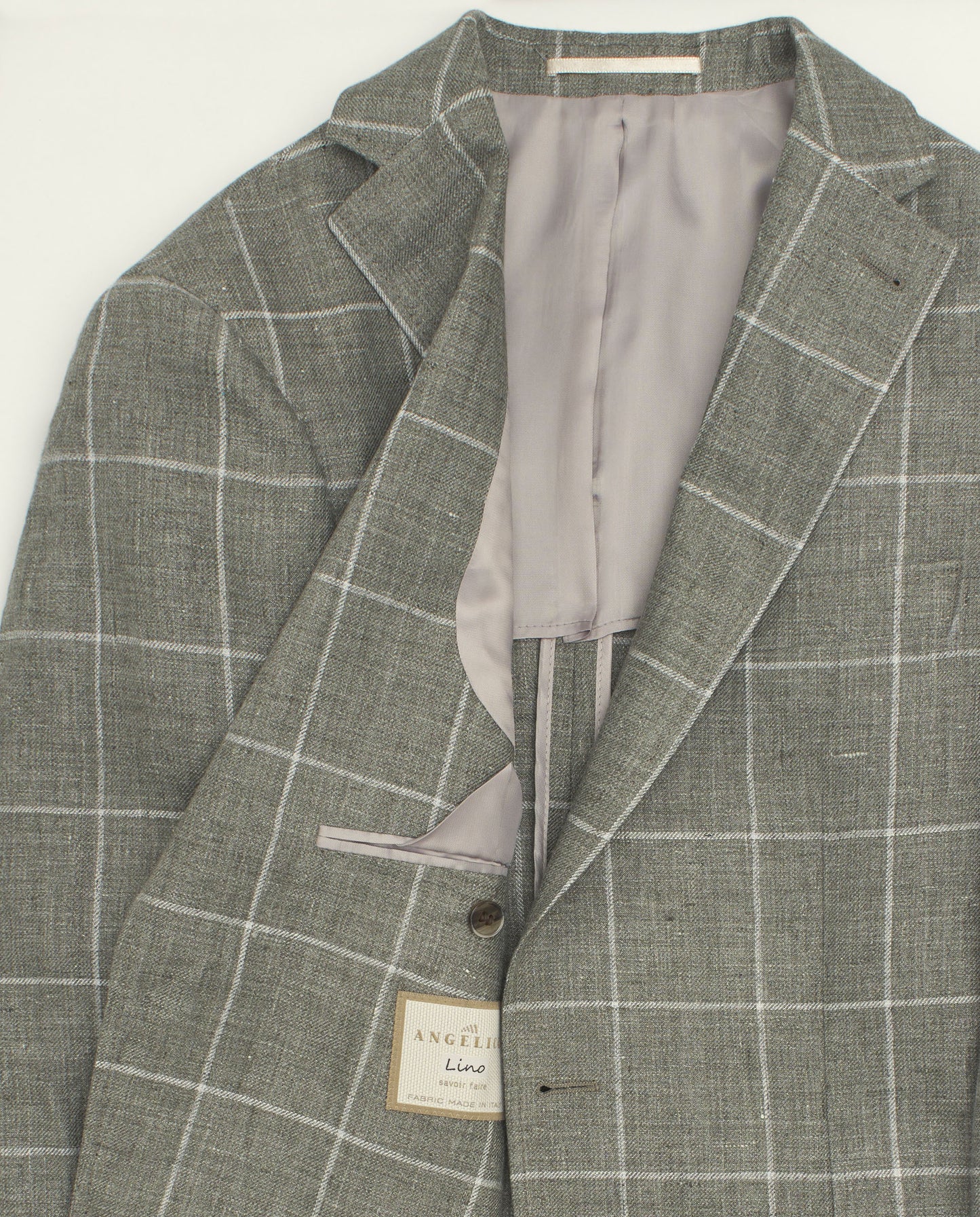 Chaqueta cuadros ventana gris