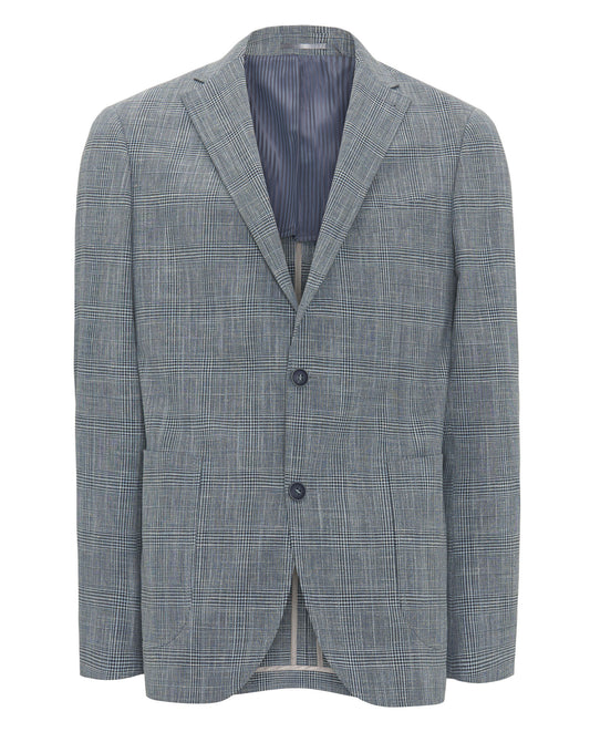 Chaqueta cuadro de Gales azul