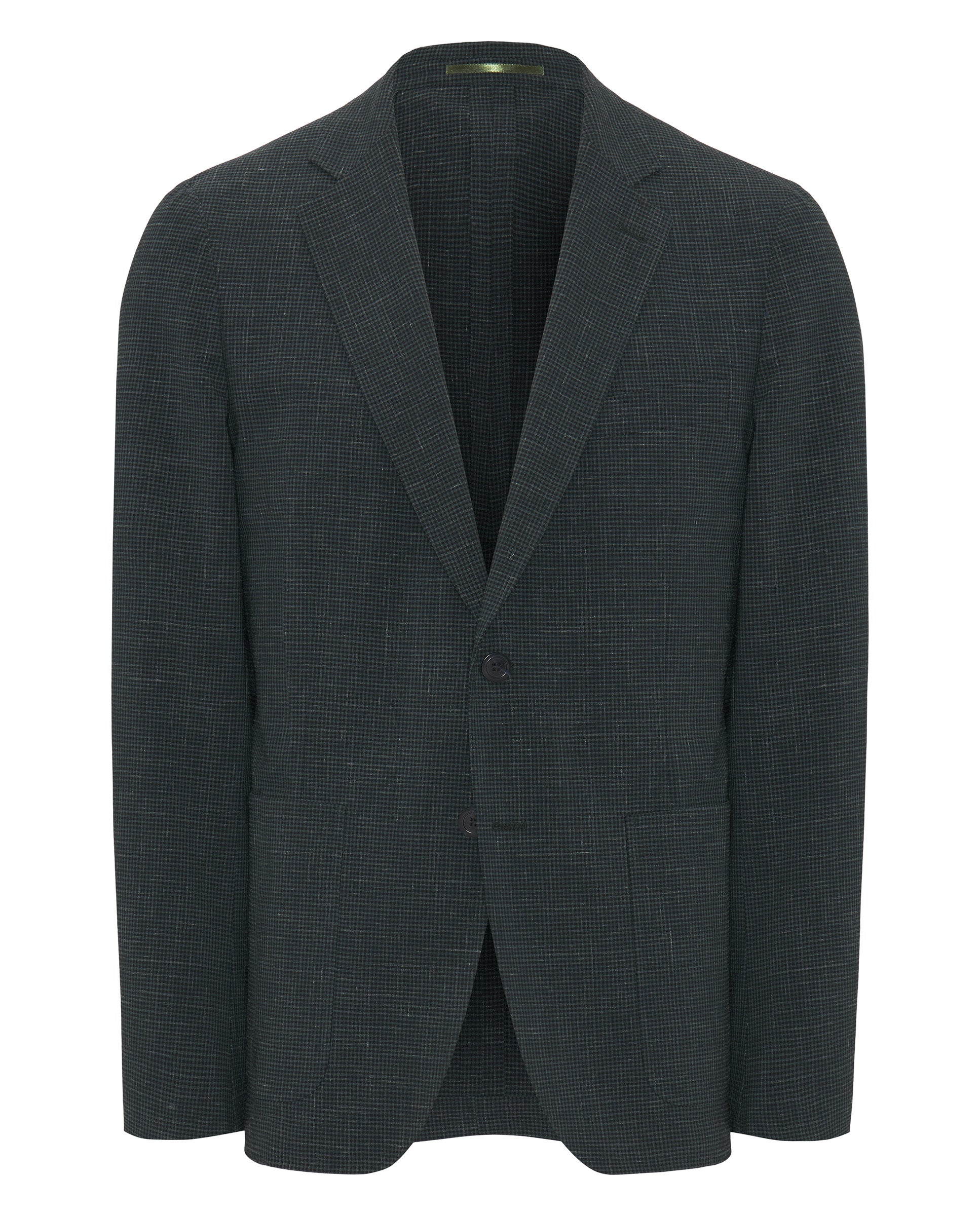 Chaqueta seersucker microcuadro verde