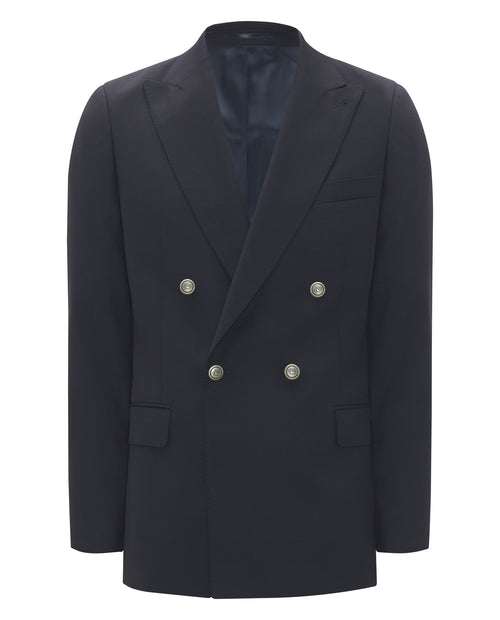 Blazer cruzada microestructura marino