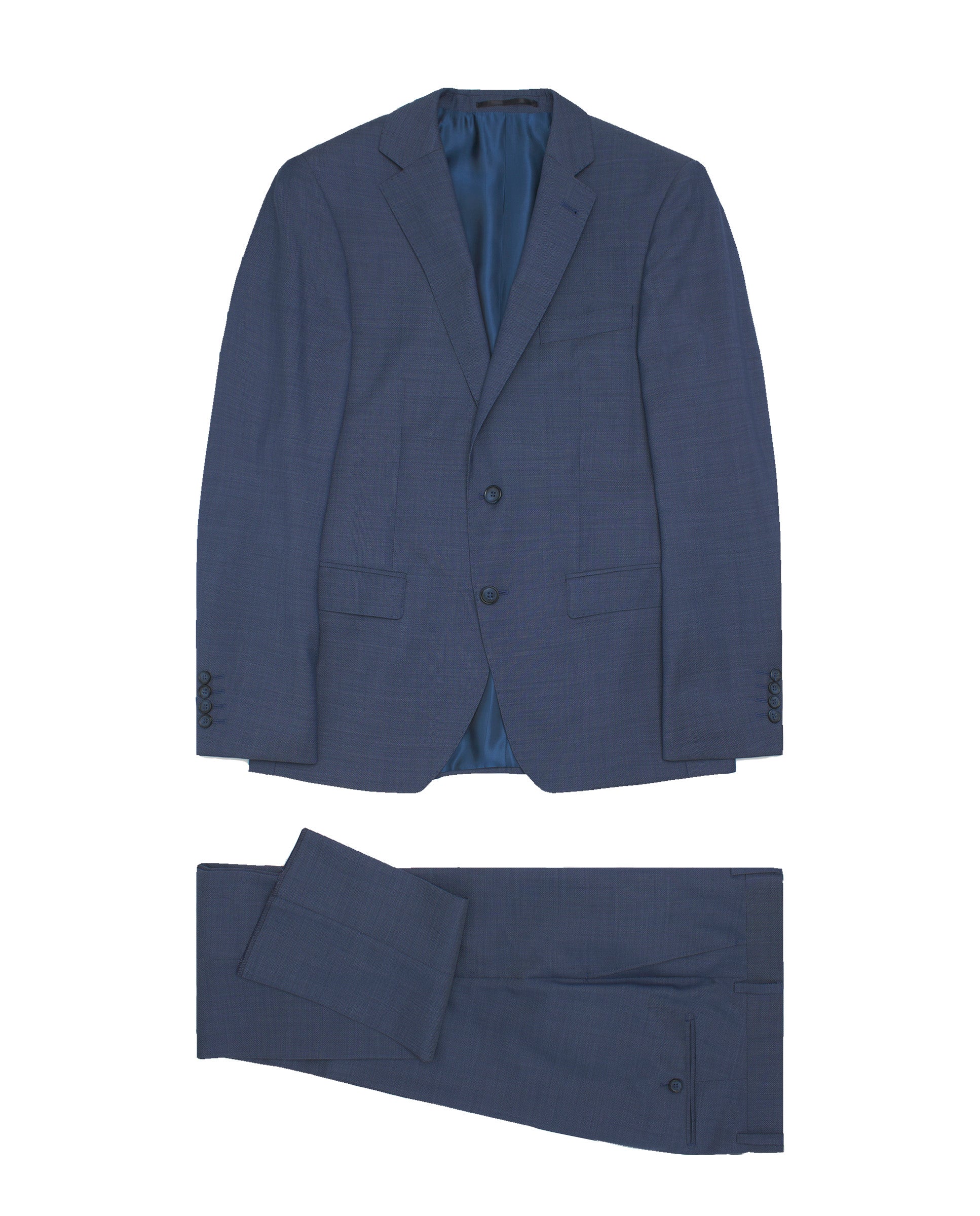 Traje microfantasía azul lana super 110´S
