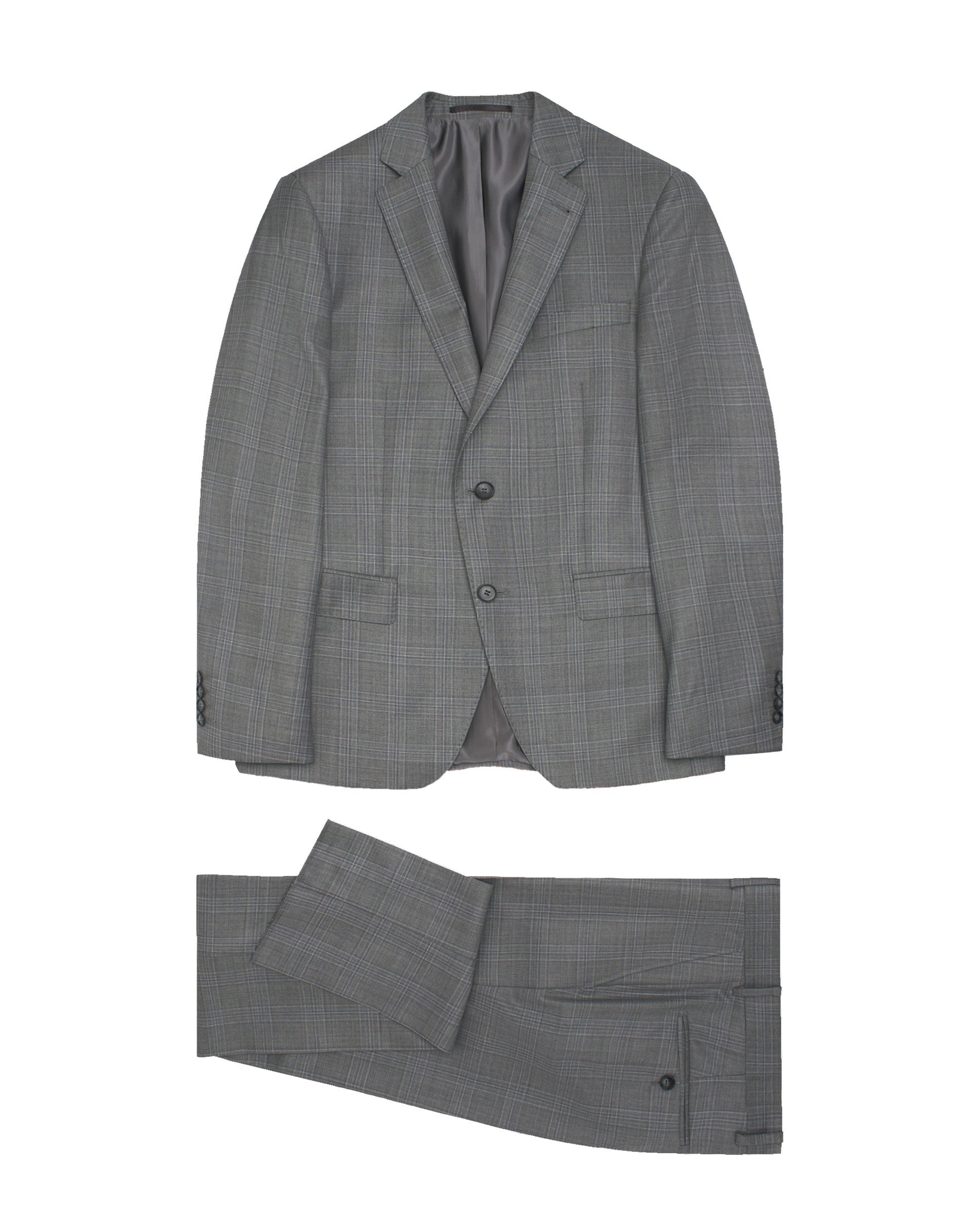 Traje lana cuadro gris