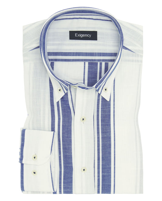 Camisa sport rayas azul