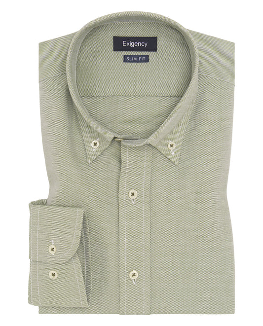 Camisa sport microestructura verde