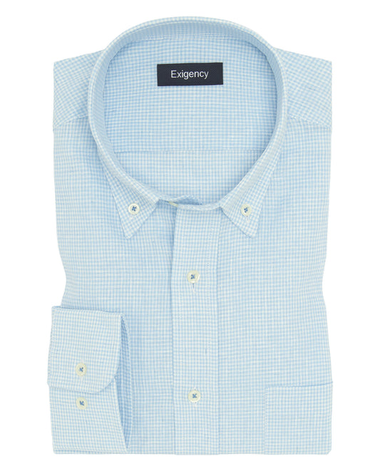 Camisa sport microestampada celeste
