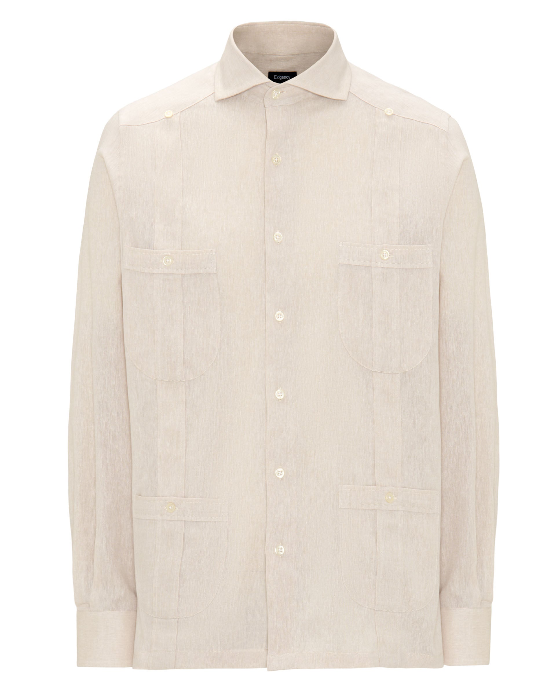 Guayabera manga larga beige