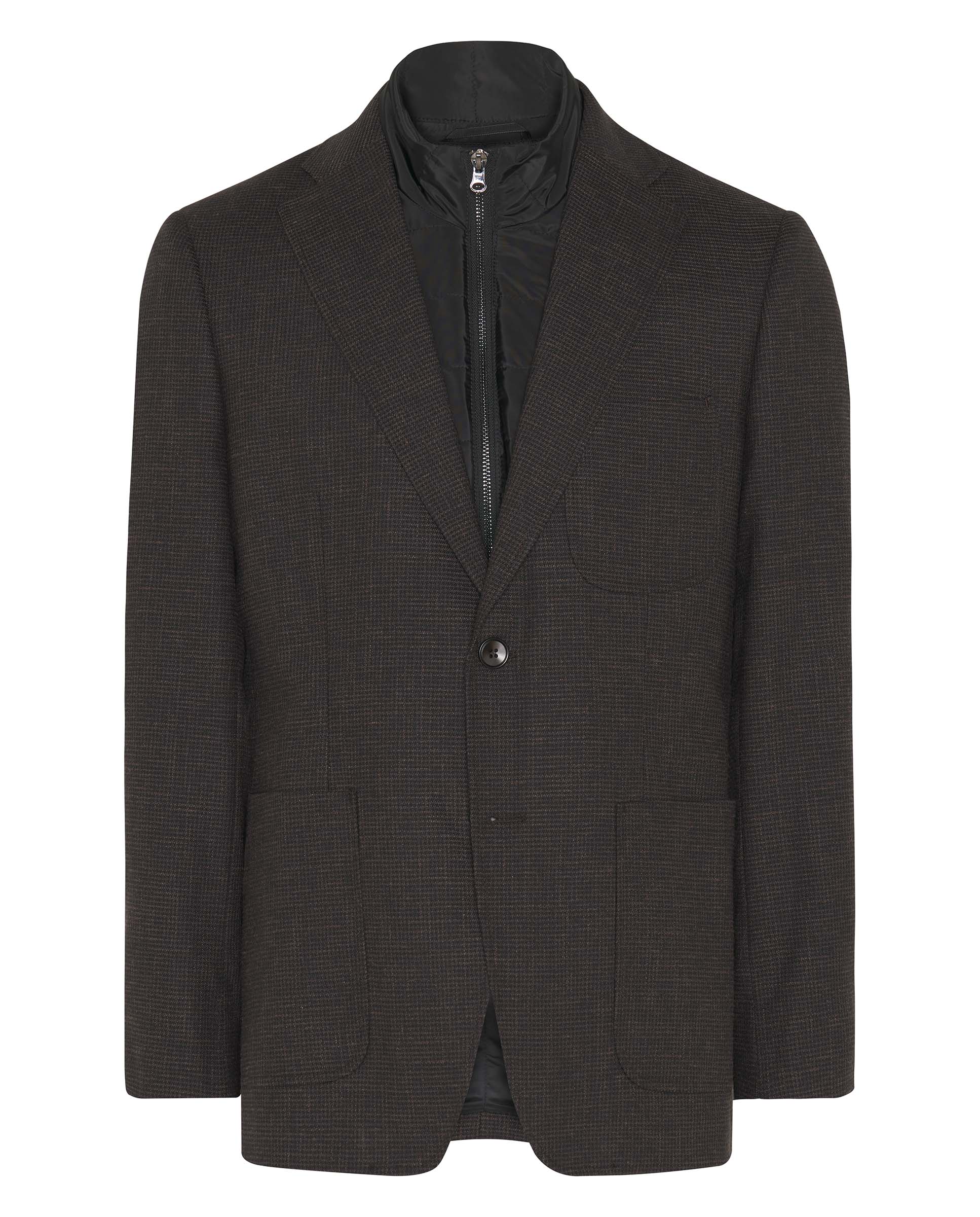 Chaqueta microfantasía marrón