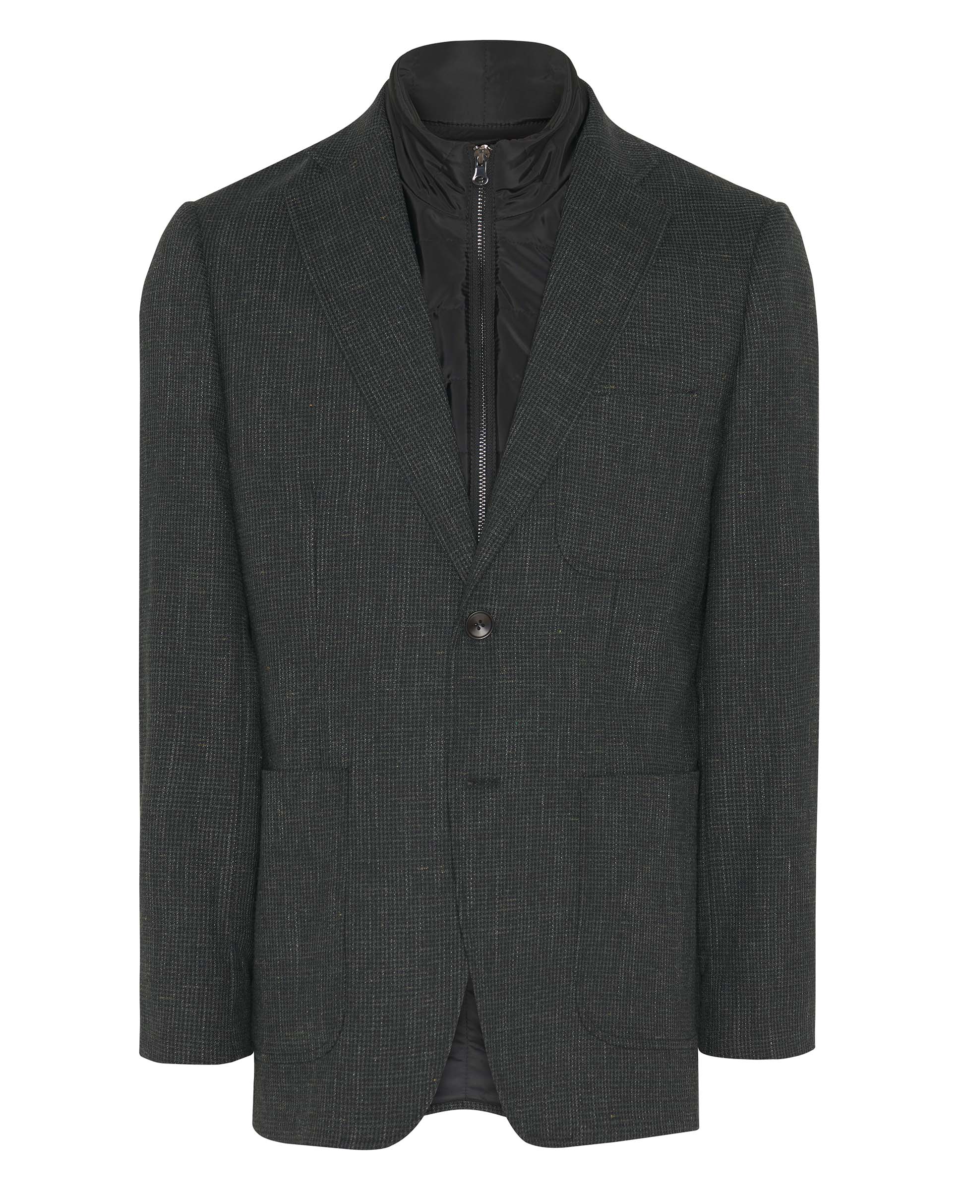 Chaqueta microfantasía verde