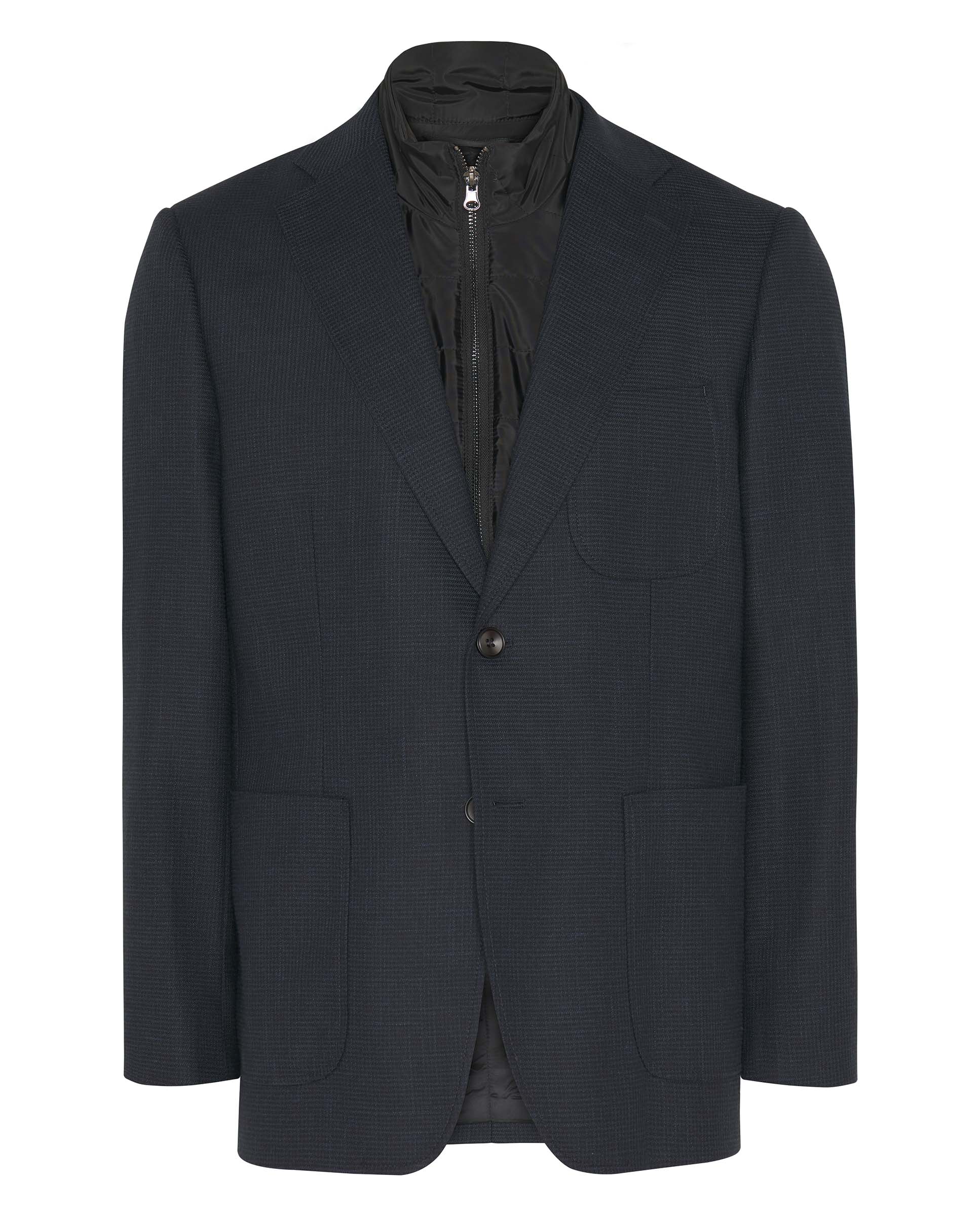 Chaqueta microfantasía azulón