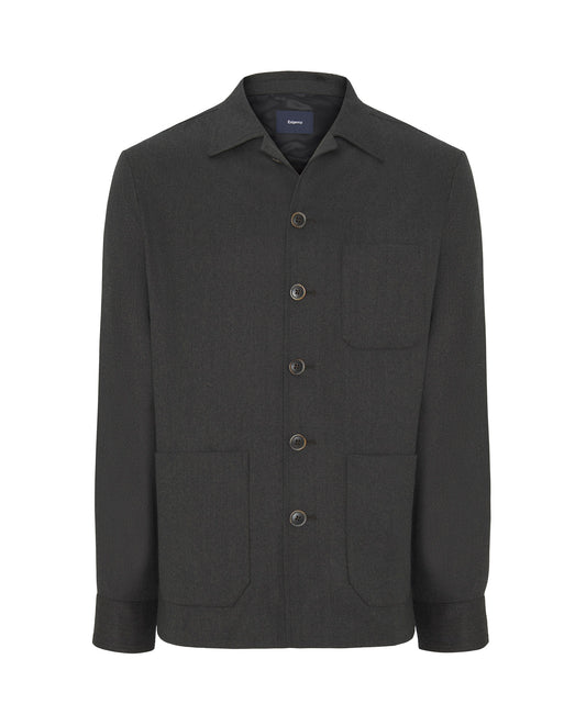 Sobrecamisa gris marengo de franela