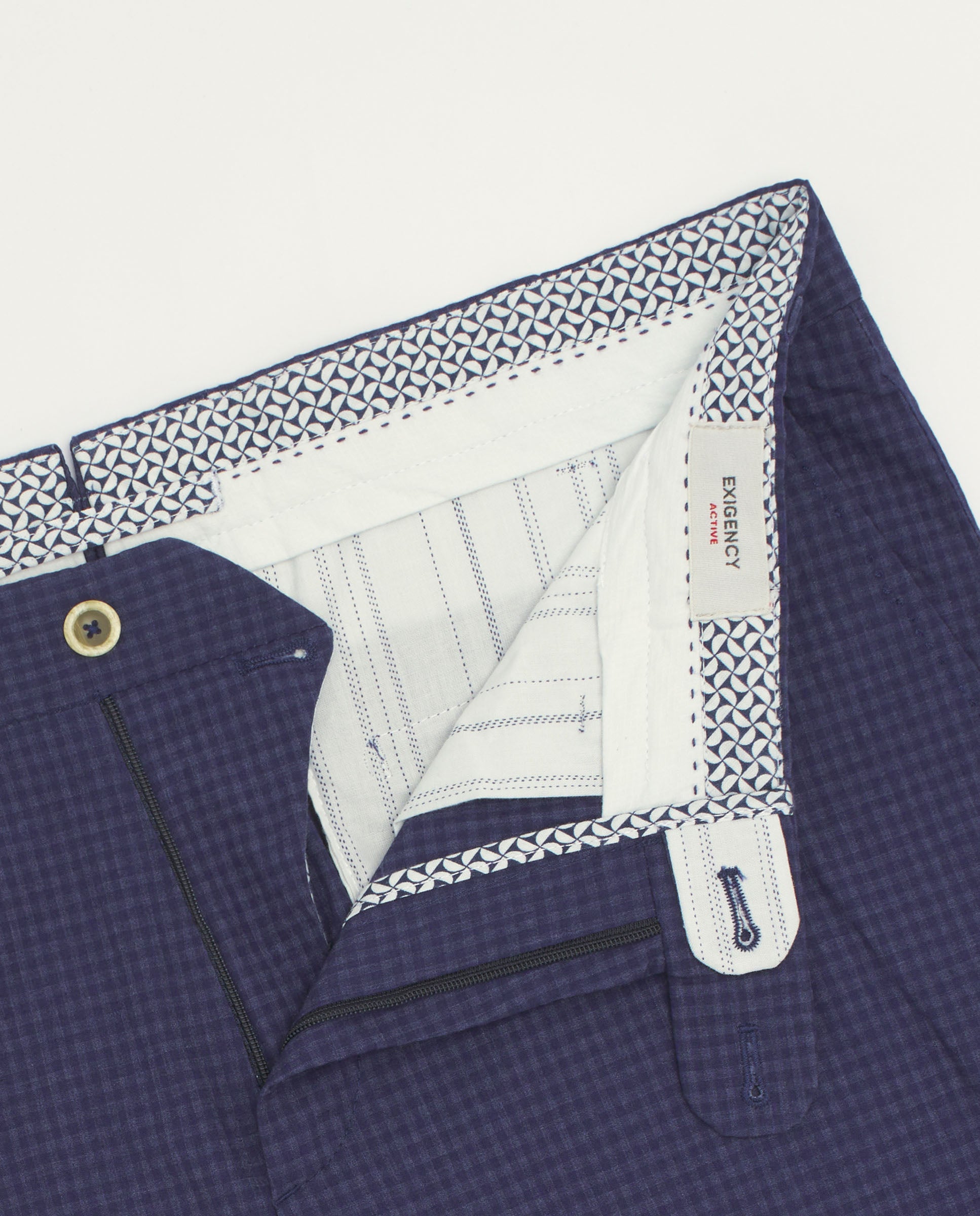 Pantalón chino cuadros azul