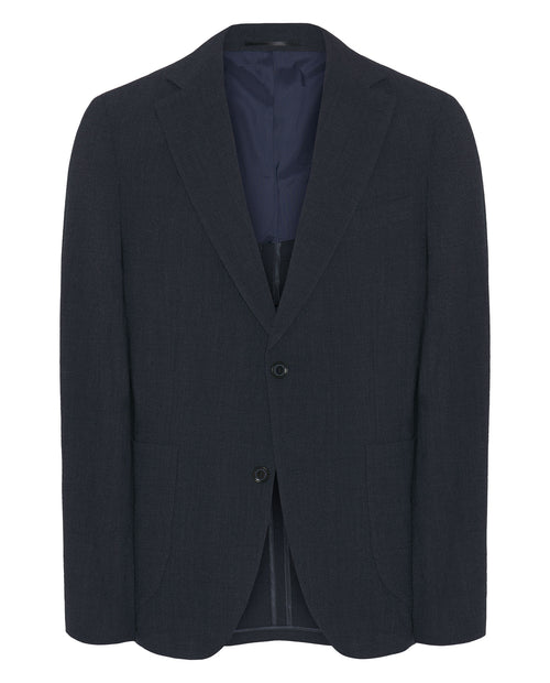 Americana Custom Fit Azul Oscuro Seersucker