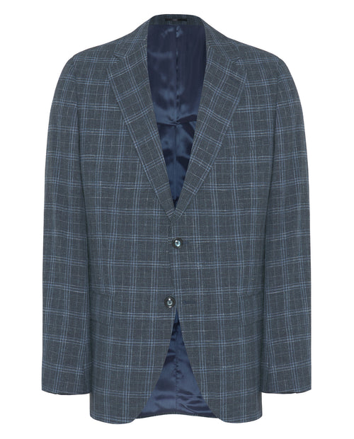 Americana Regular Fit Azul Cuadro