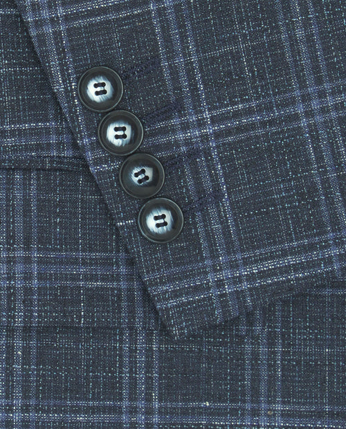 Americana Regular Fit Azul Cuadro