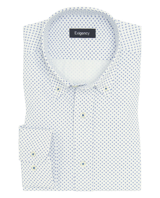Camisa sport estampada blanca