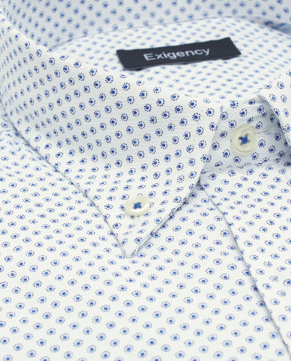 Camisa sport estampada blanca