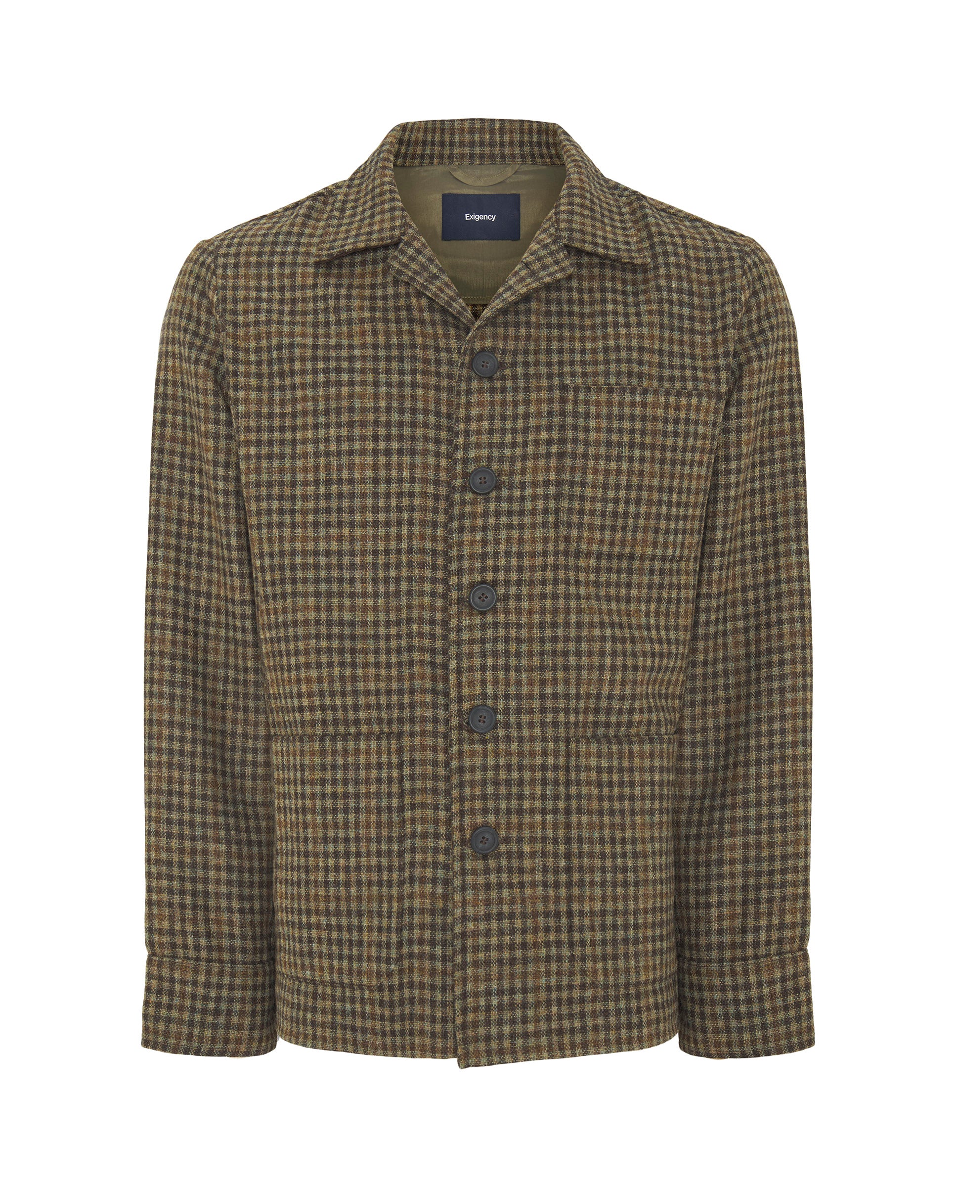 Sobrecamisa cuadros beige