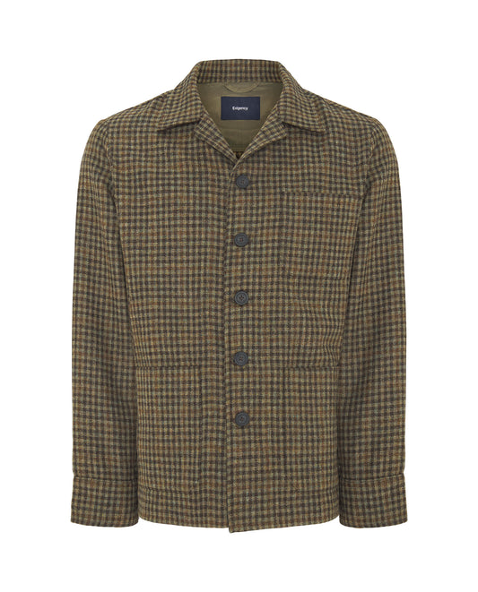 Sobrecamisa cuadros beige