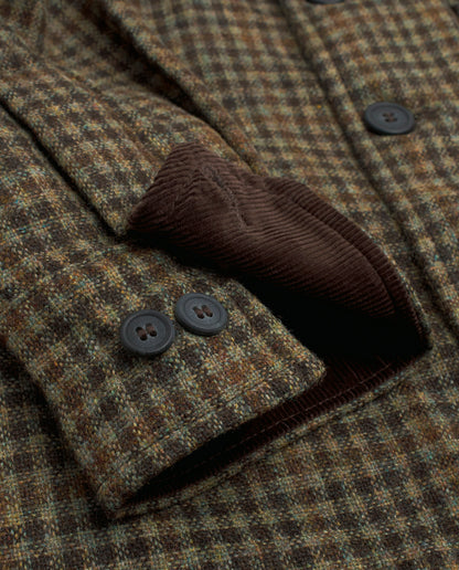 Sobrecamisa cuadros beige